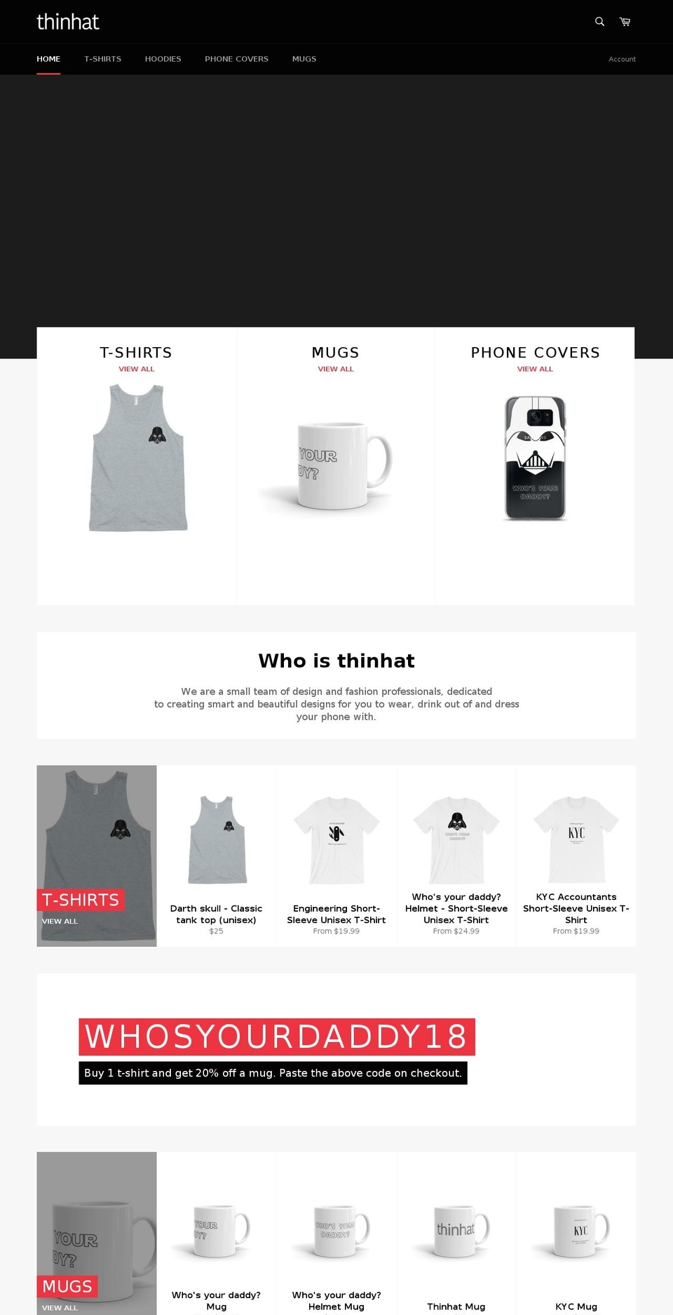 thinhat.com shopify website screenshot