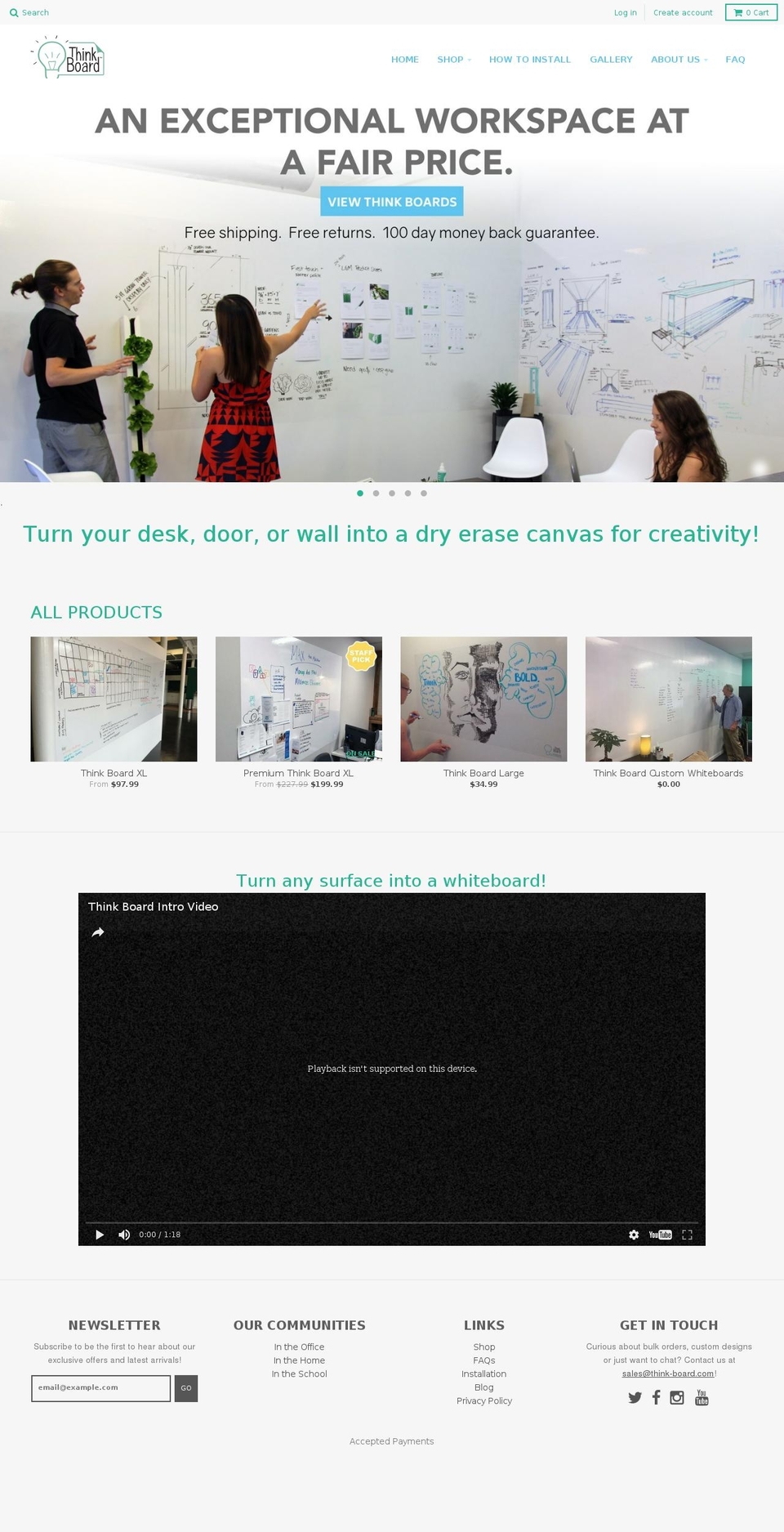 think-board.com shopify website screenshot