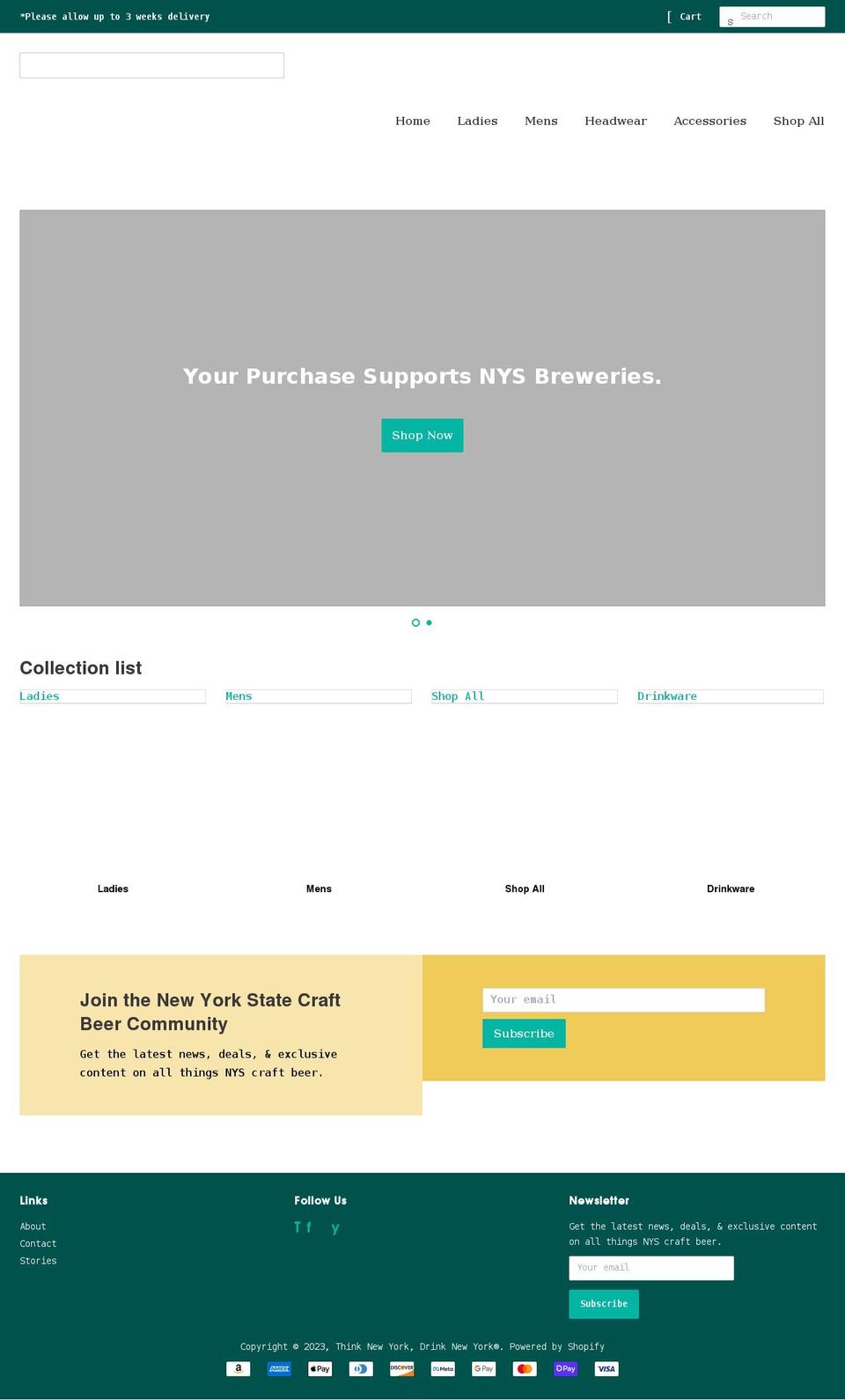 think-new-york-drink-new-york.myshopify.com shopify website screenshot