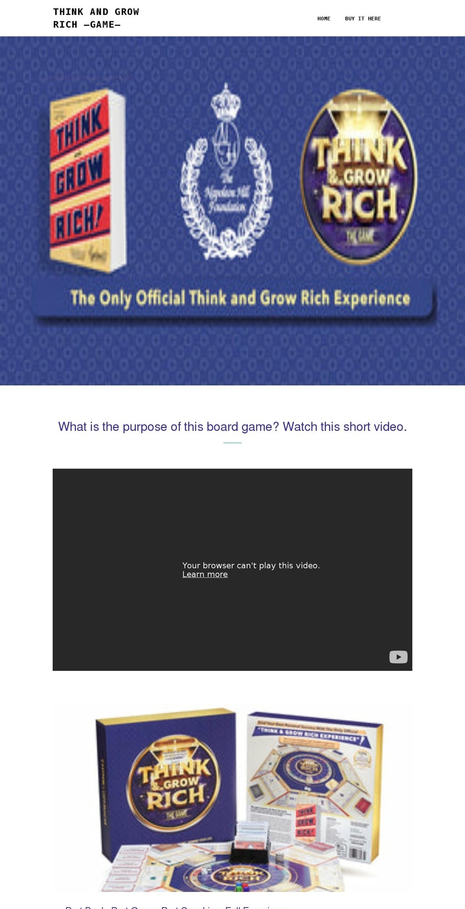 thinkandgrowrichgame.com shopify website screenshot