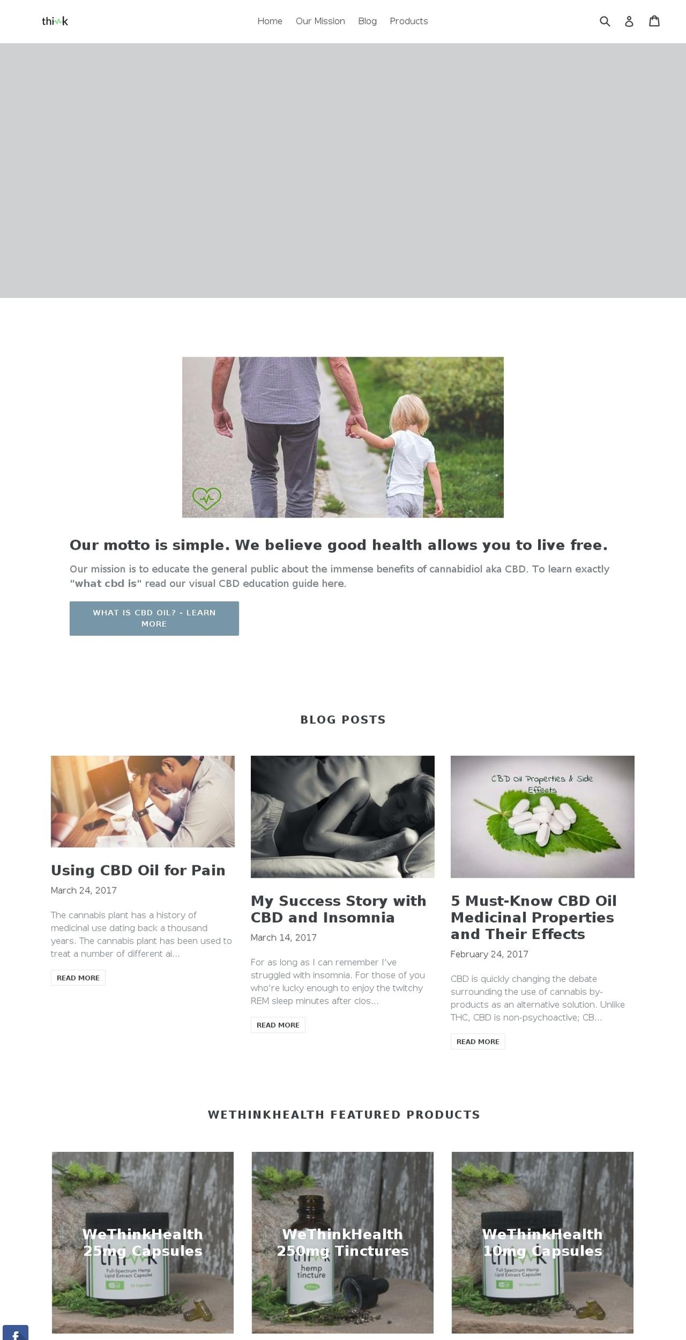 thinkcbd.com shopify website screenshot