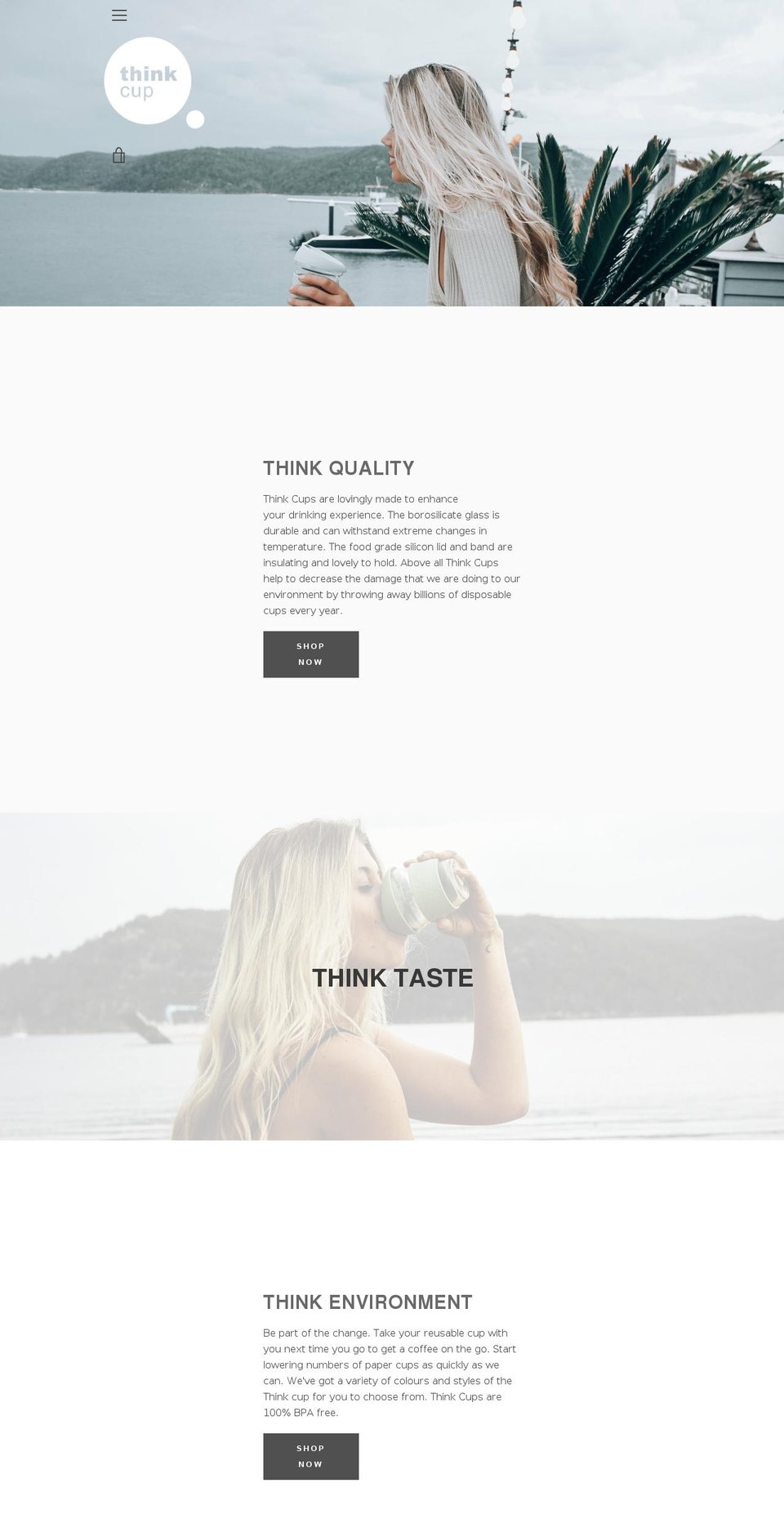 Narrative - Initial Shopify theme site example thinkcups.com