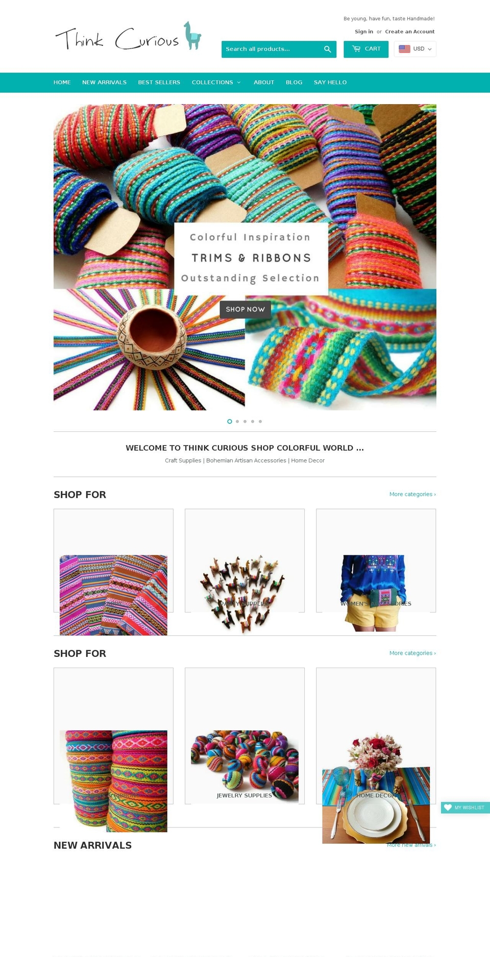 thinkcuriousshop.com shopify website screenshot