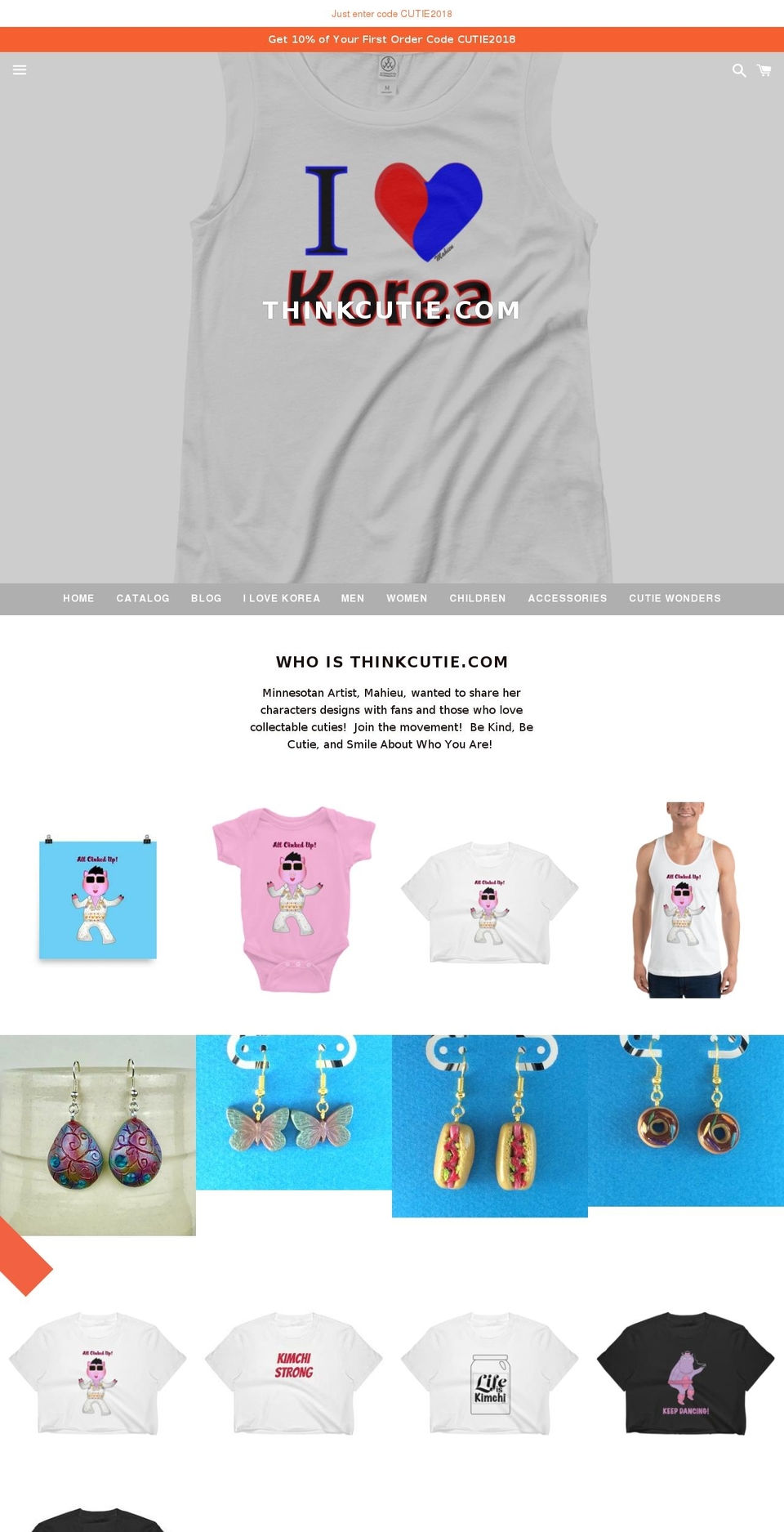 thinkcutie.com shopify website screenshot