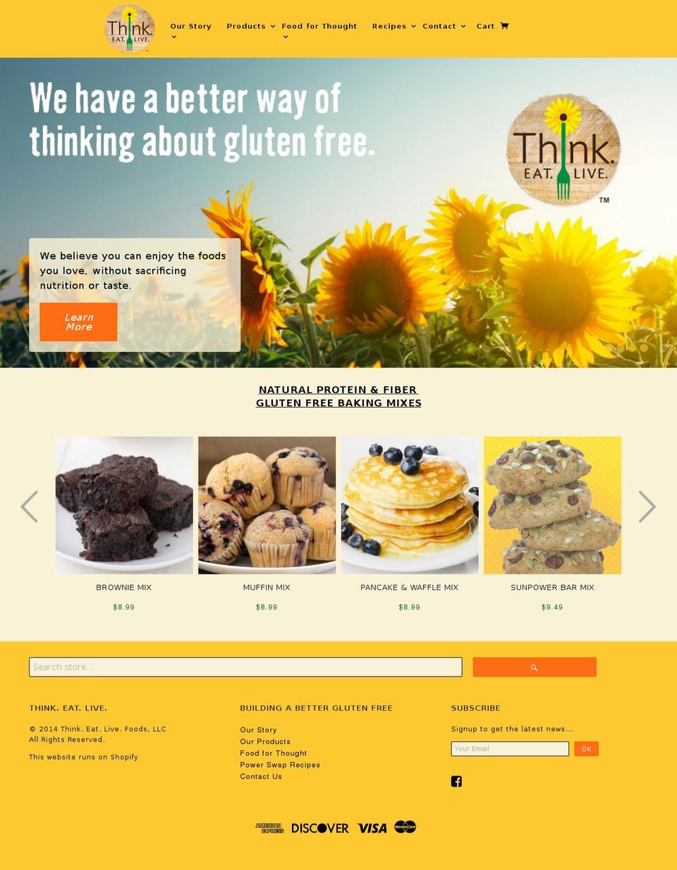 thinkeatlive.com shopify website screenshot