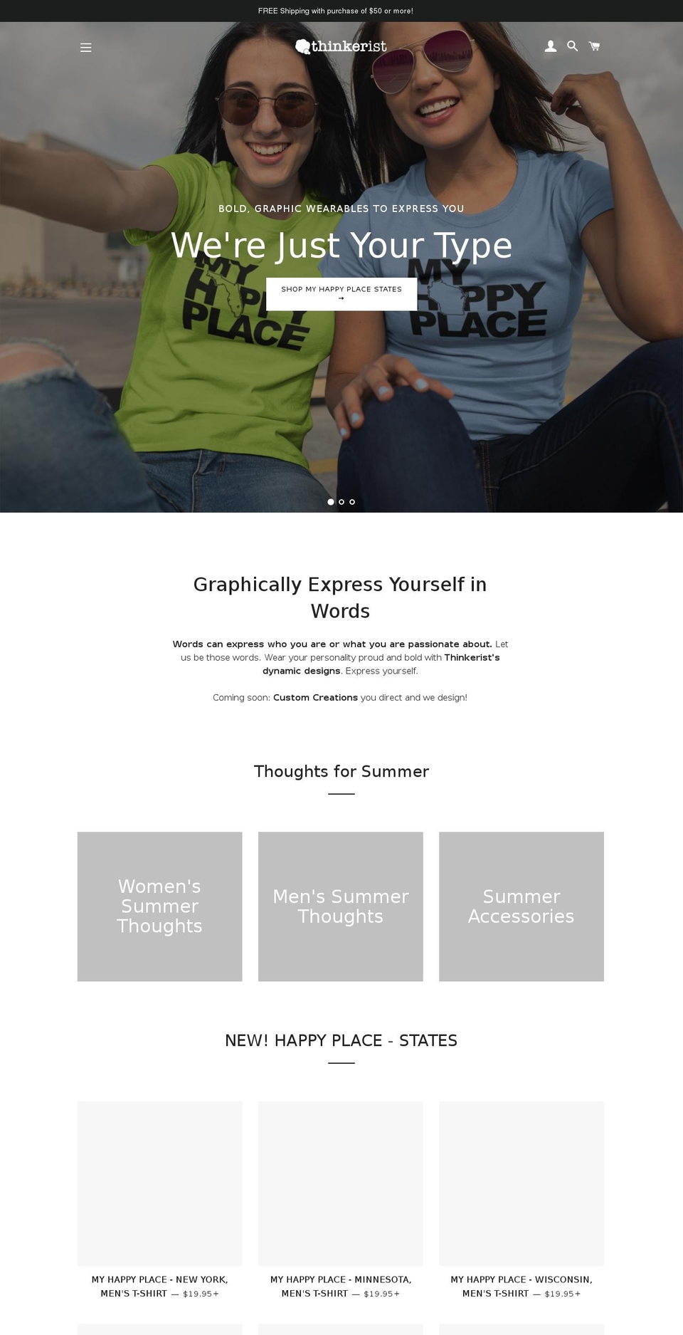 thinkerist.com — Shopify storefront screenshot