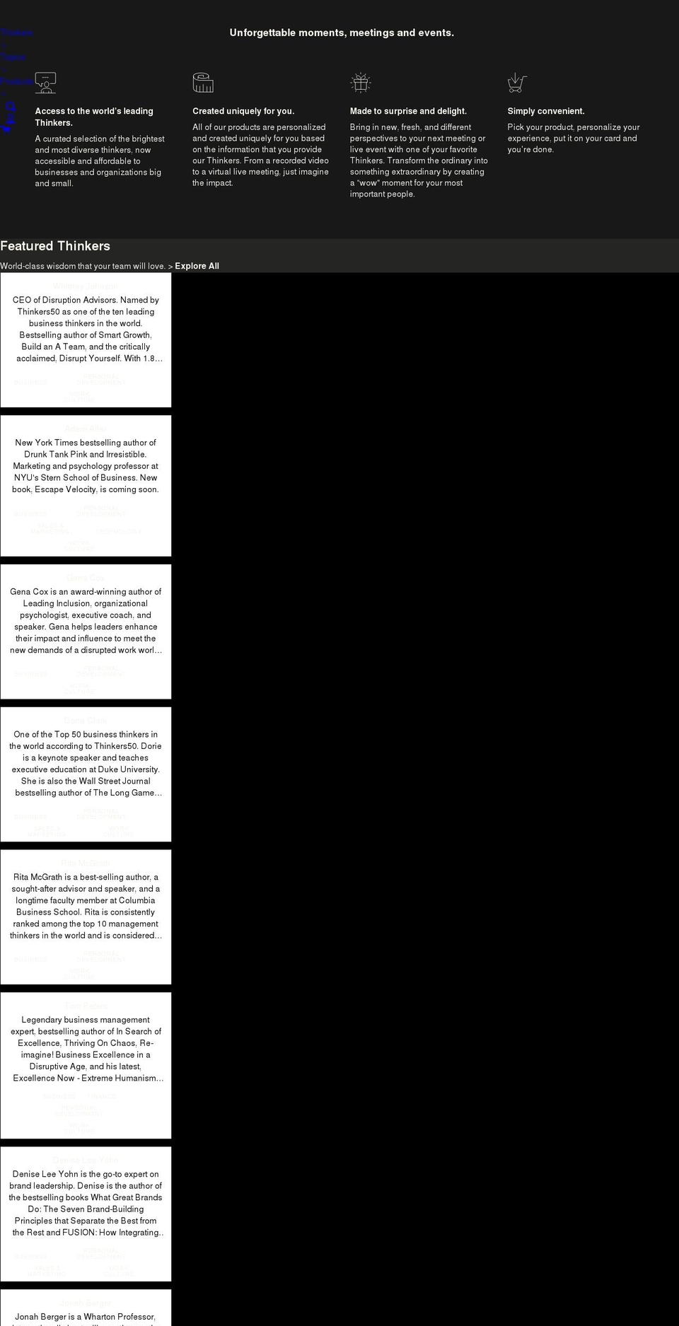 thinkersone.com shopify website screenshot