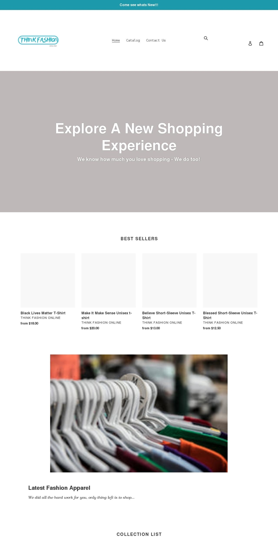 thinkfashiononline.com shopify website screenshot