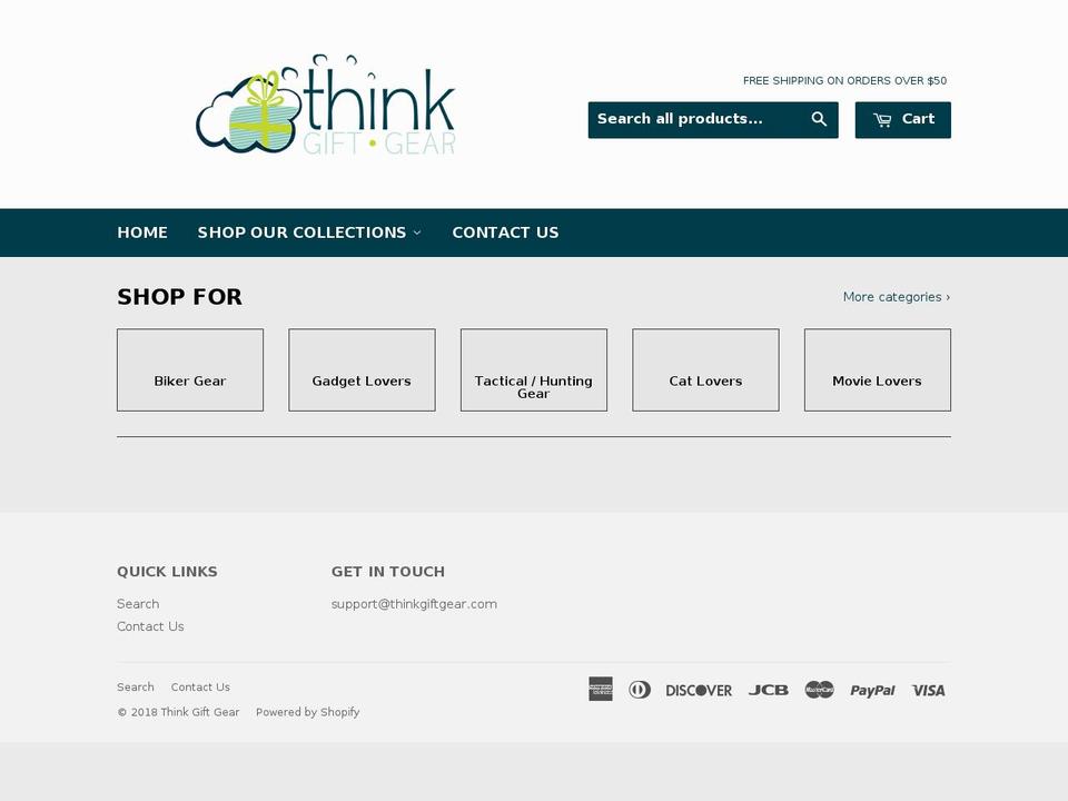 thinkgiftgear.com shopify website screenshot