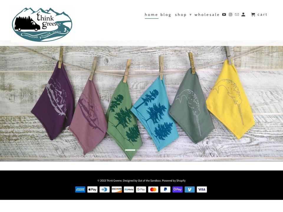 thinkgreene.net shopify website screenshot