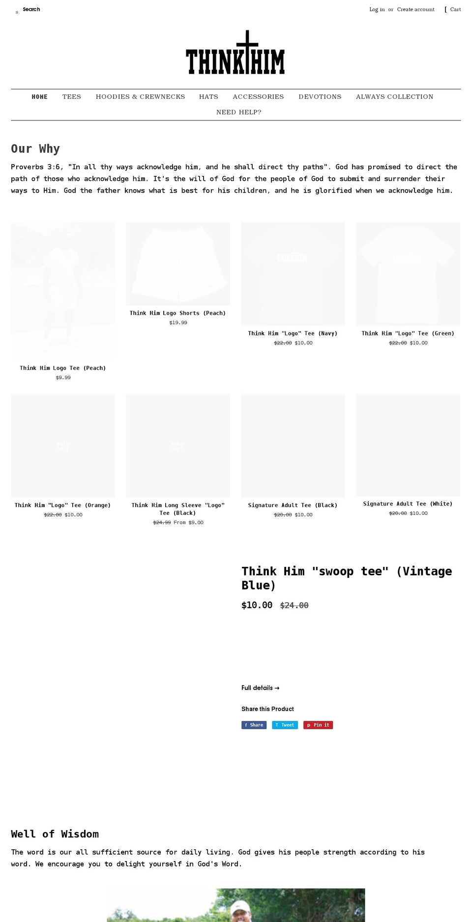 thinkhim.com shopify website screenshot