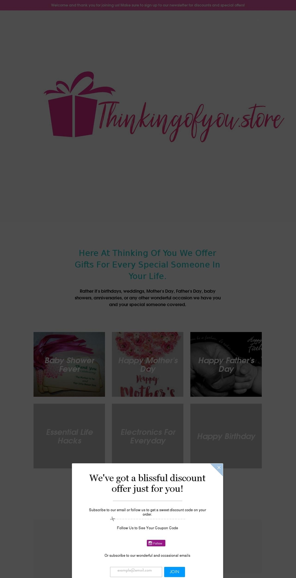 thinkingofyou.store shopify website screenshot