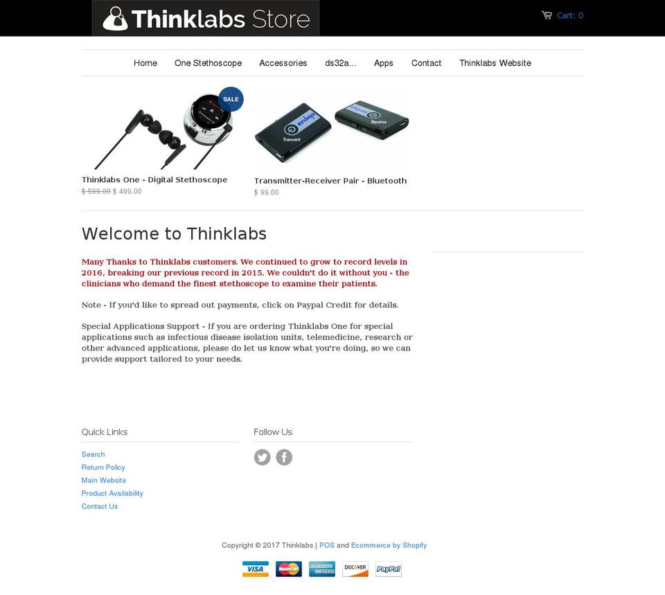 thinklabs1.com shopify website screenshot