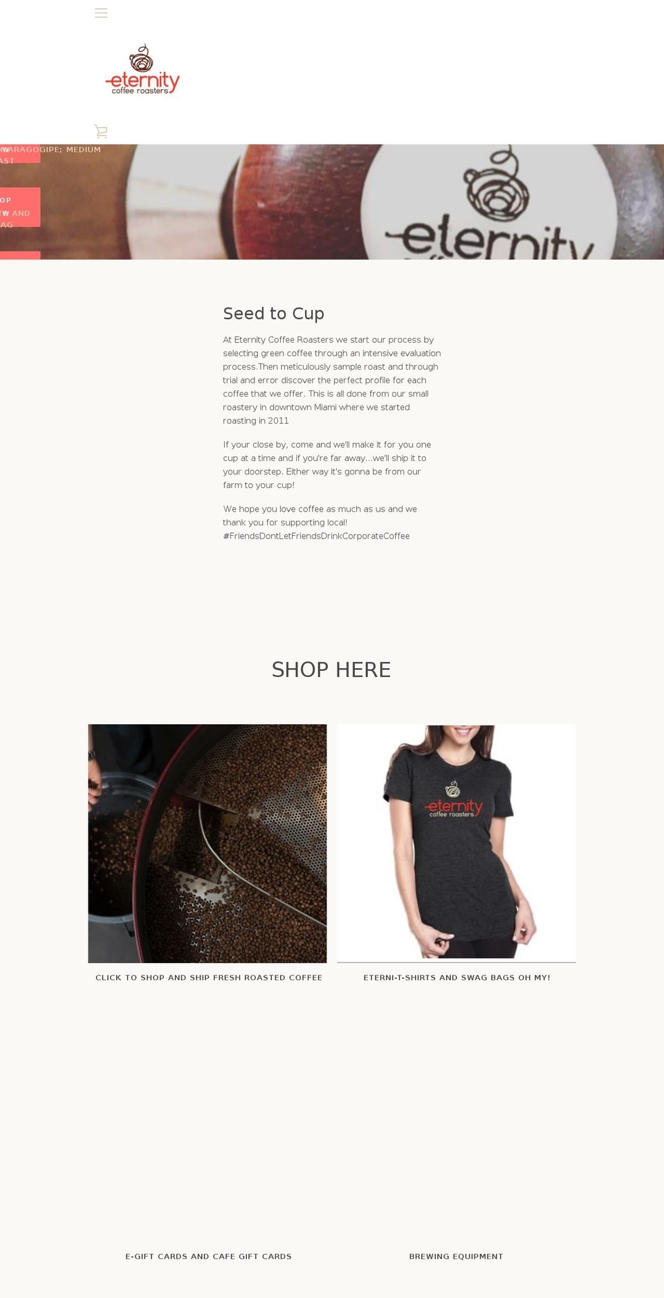 thinkoutsidethebean.org shopify website screenshot