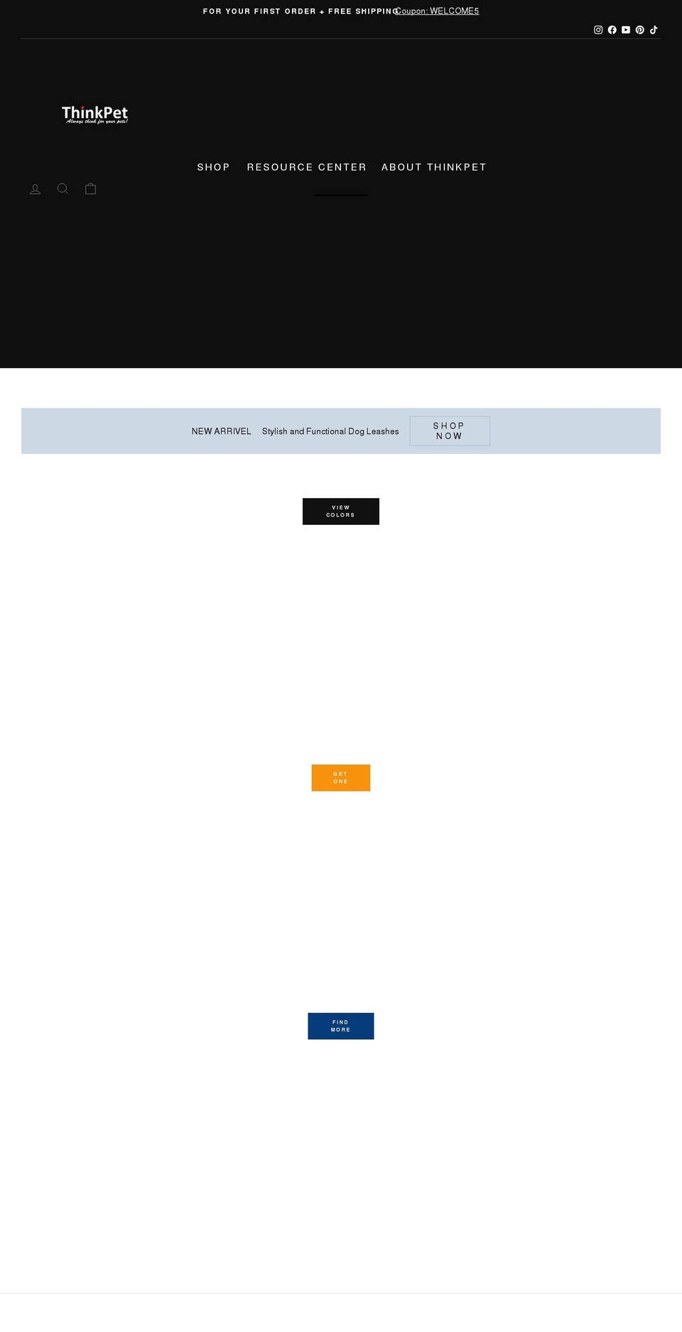 thinkpet.com shopify website screenshot