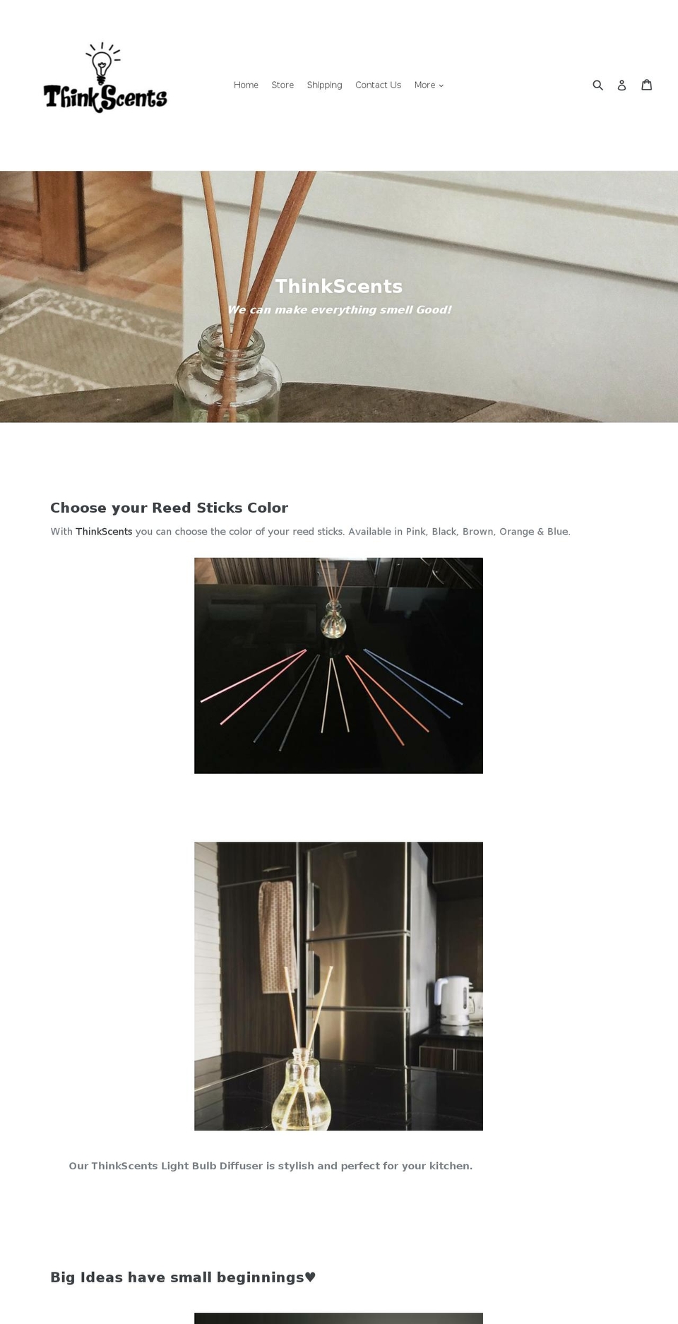 thinkscents.com — Shopify storefront screenshot