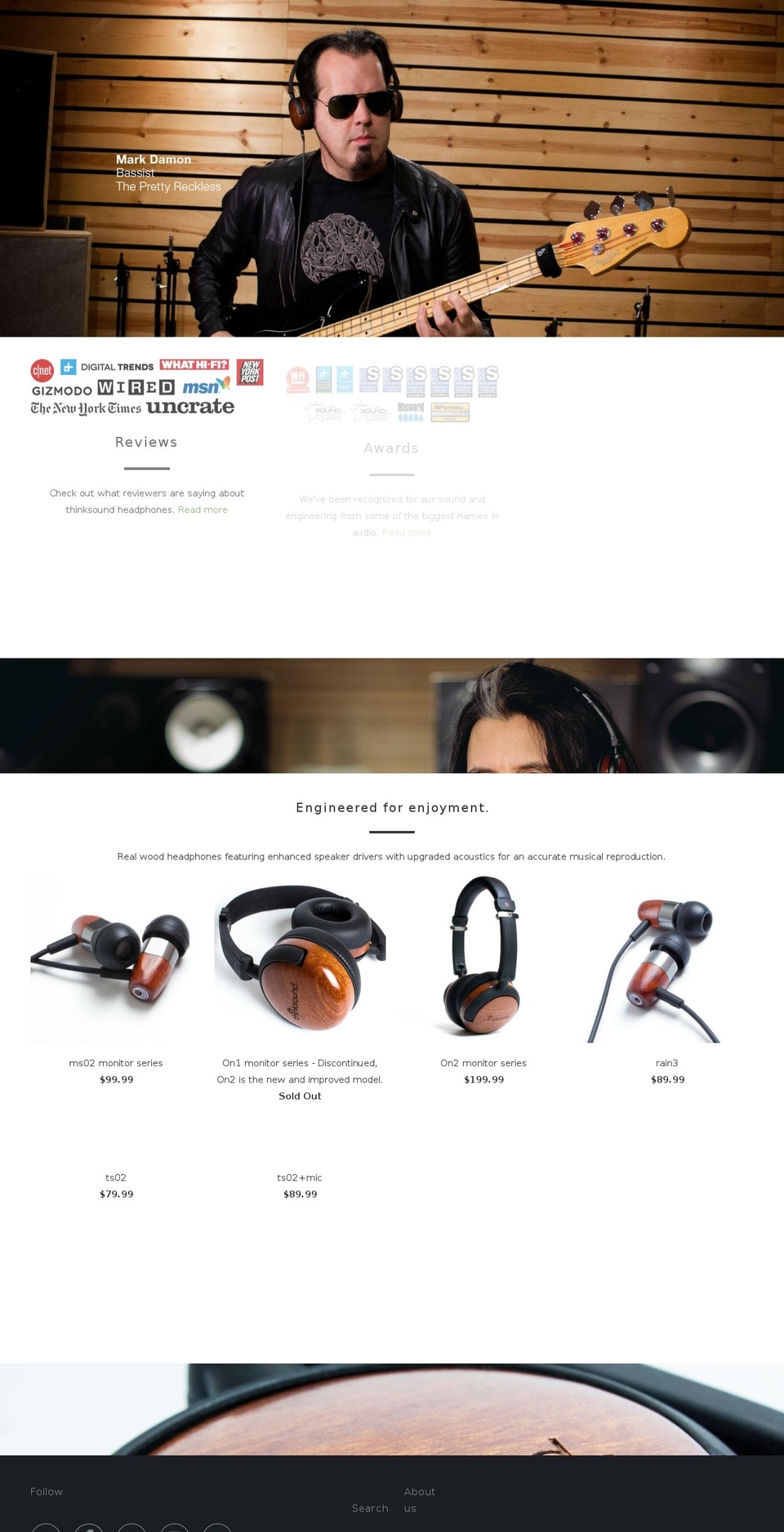 thinksound.com shopify website screenshot