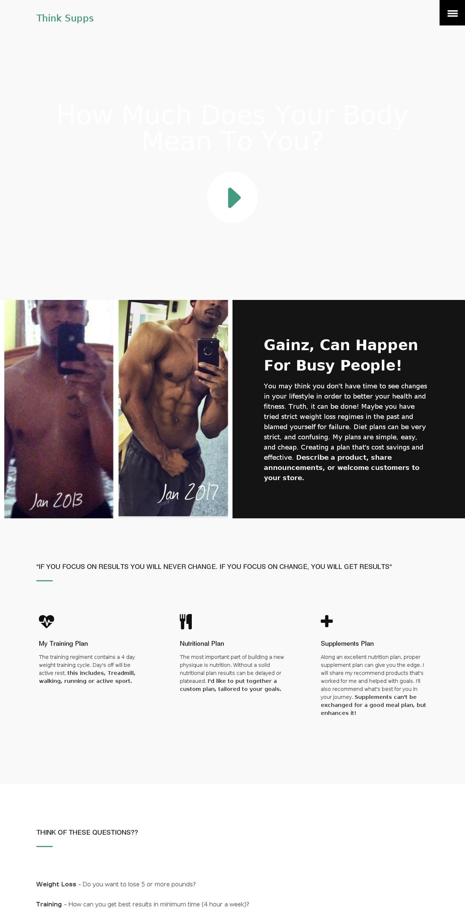 thinksupps.com shopify website screenshot