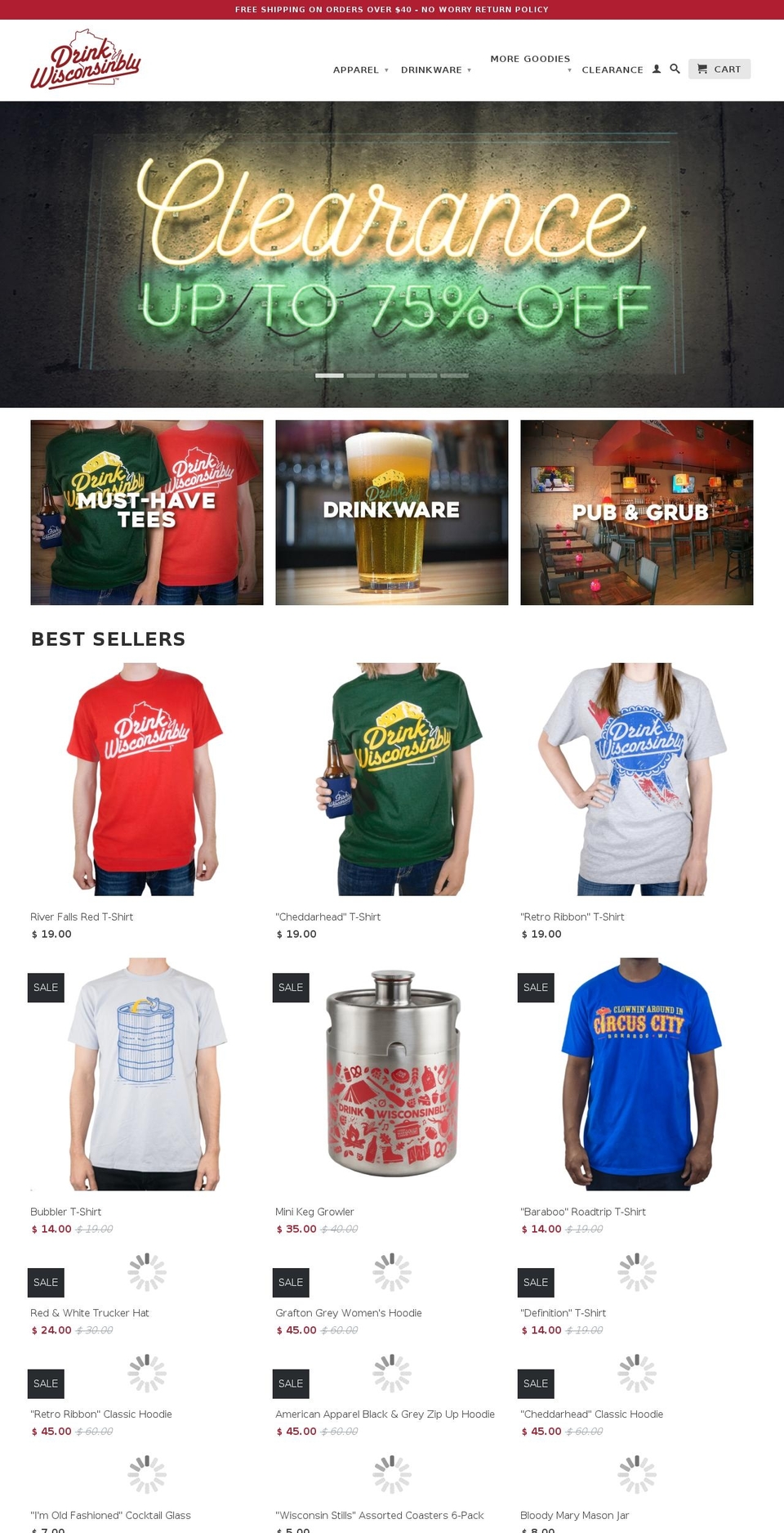 thinkwisconsinbly.com shopify website screenshot