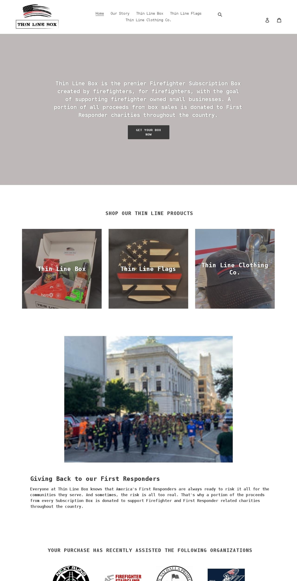 thinlinebox.com shopify website screenshot