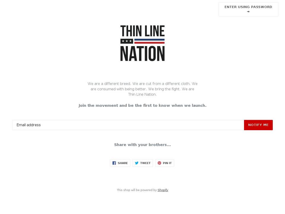 thinlinenation.com — Shopify storefront screenshot