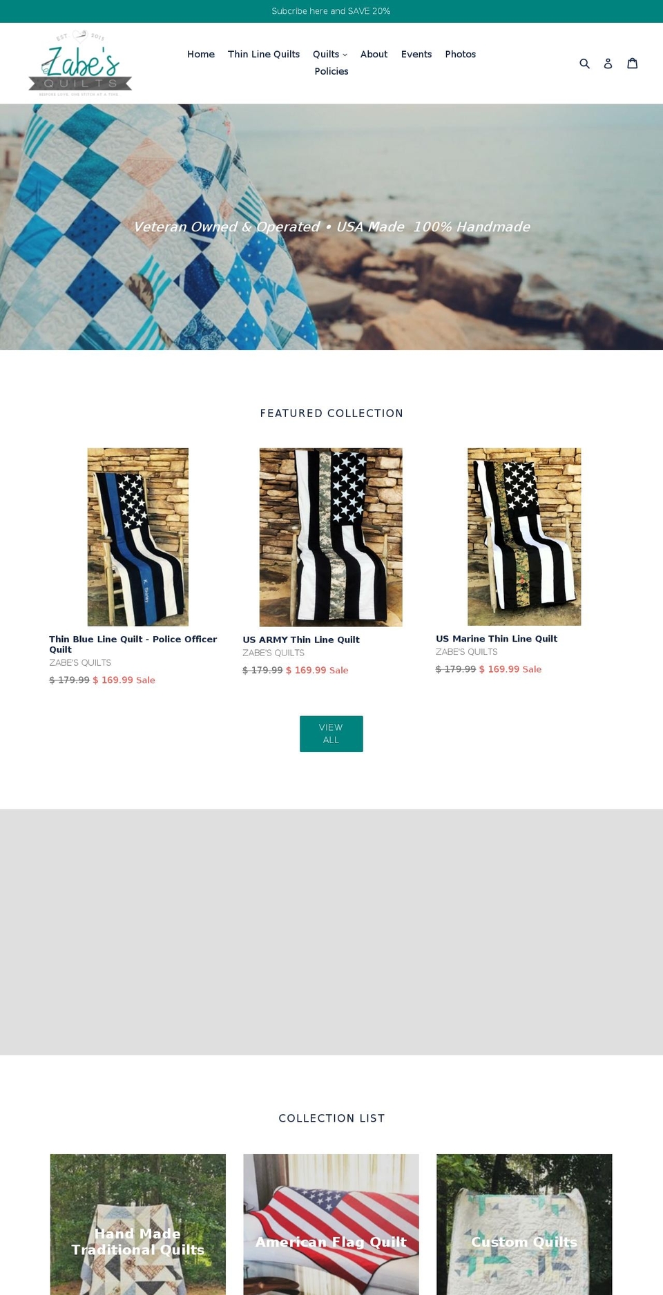 thinlinequilts.com shopify website screenshot