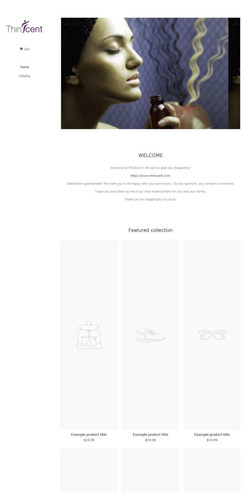 thinscent.com — Shopify storefront screenshot