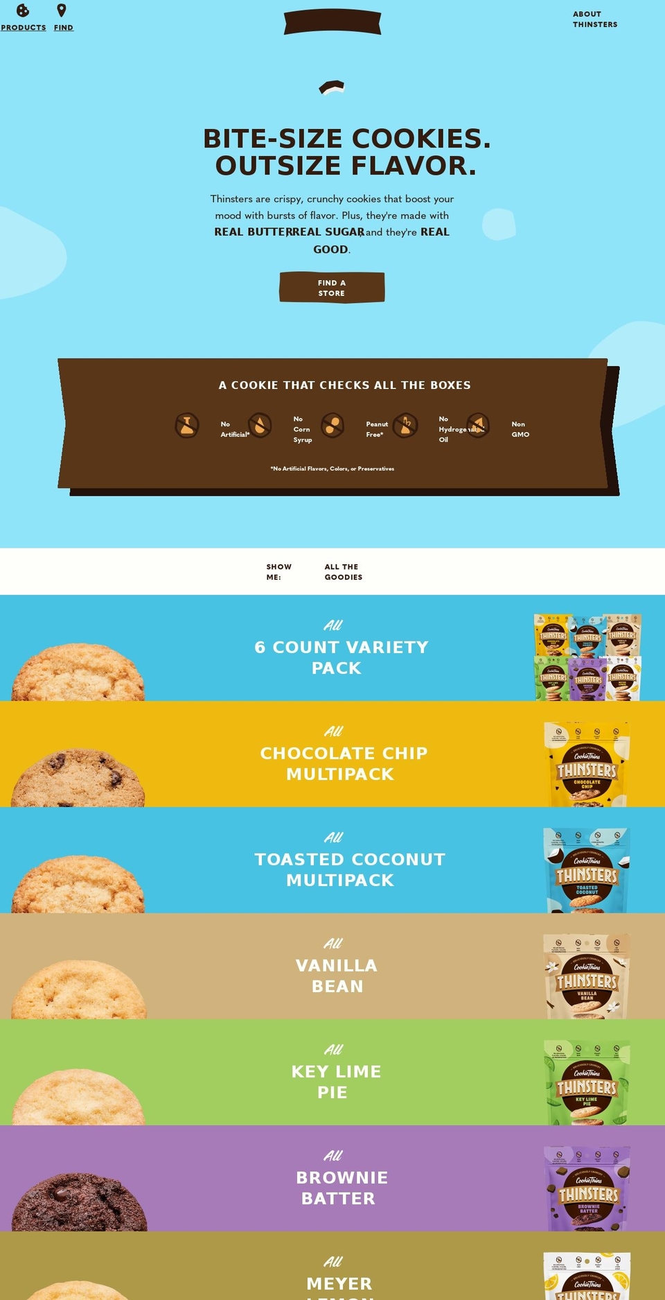 thinsters.com shopify website screenshot