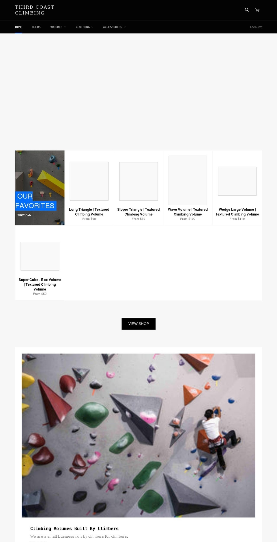 thirdcoastclimbing.com shopify website screenshot