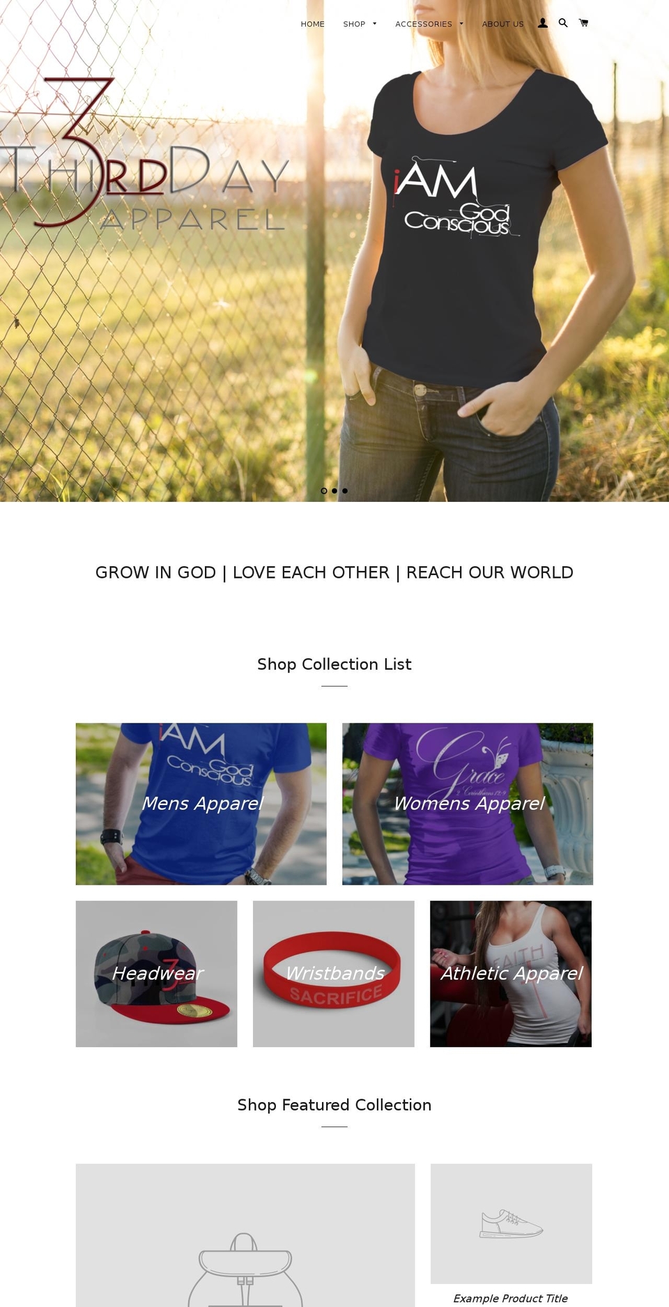 thirddayapparel.net shopify website screenshot
