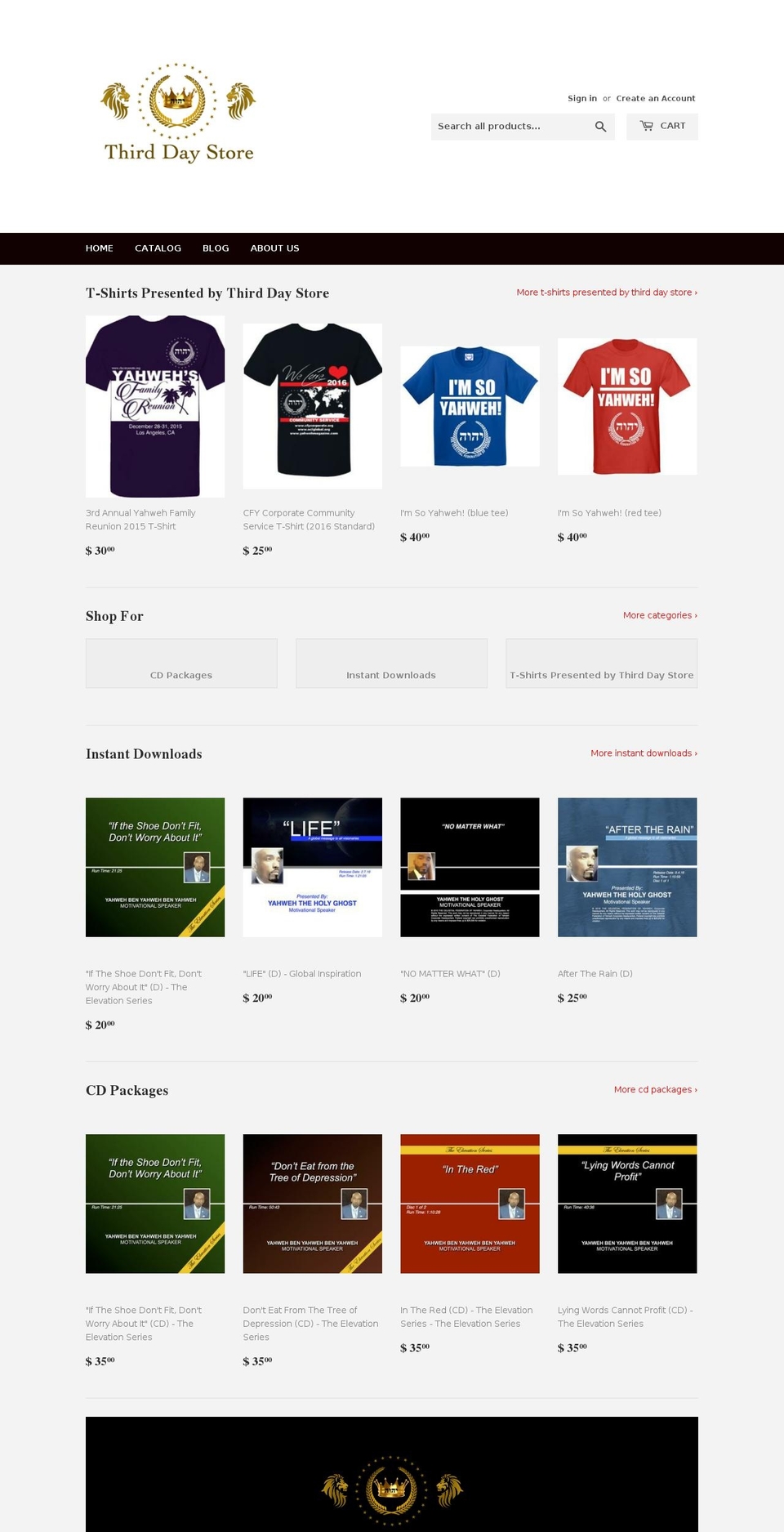 thirddaystore.com shopify website screenshot