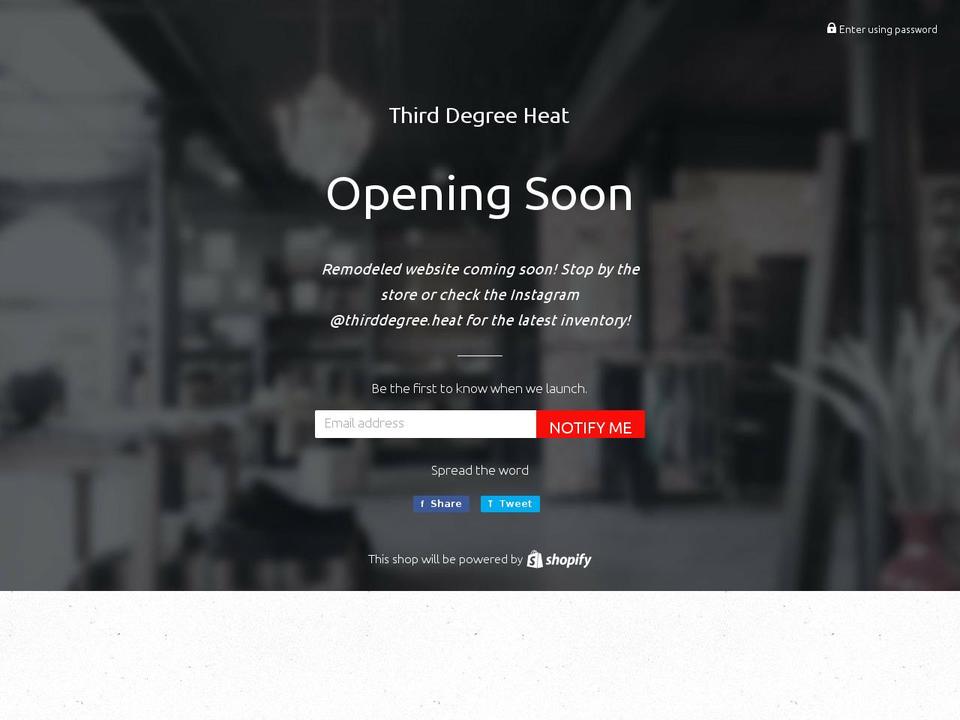 thirddegreeheat.com — Shopify storefront screenshot