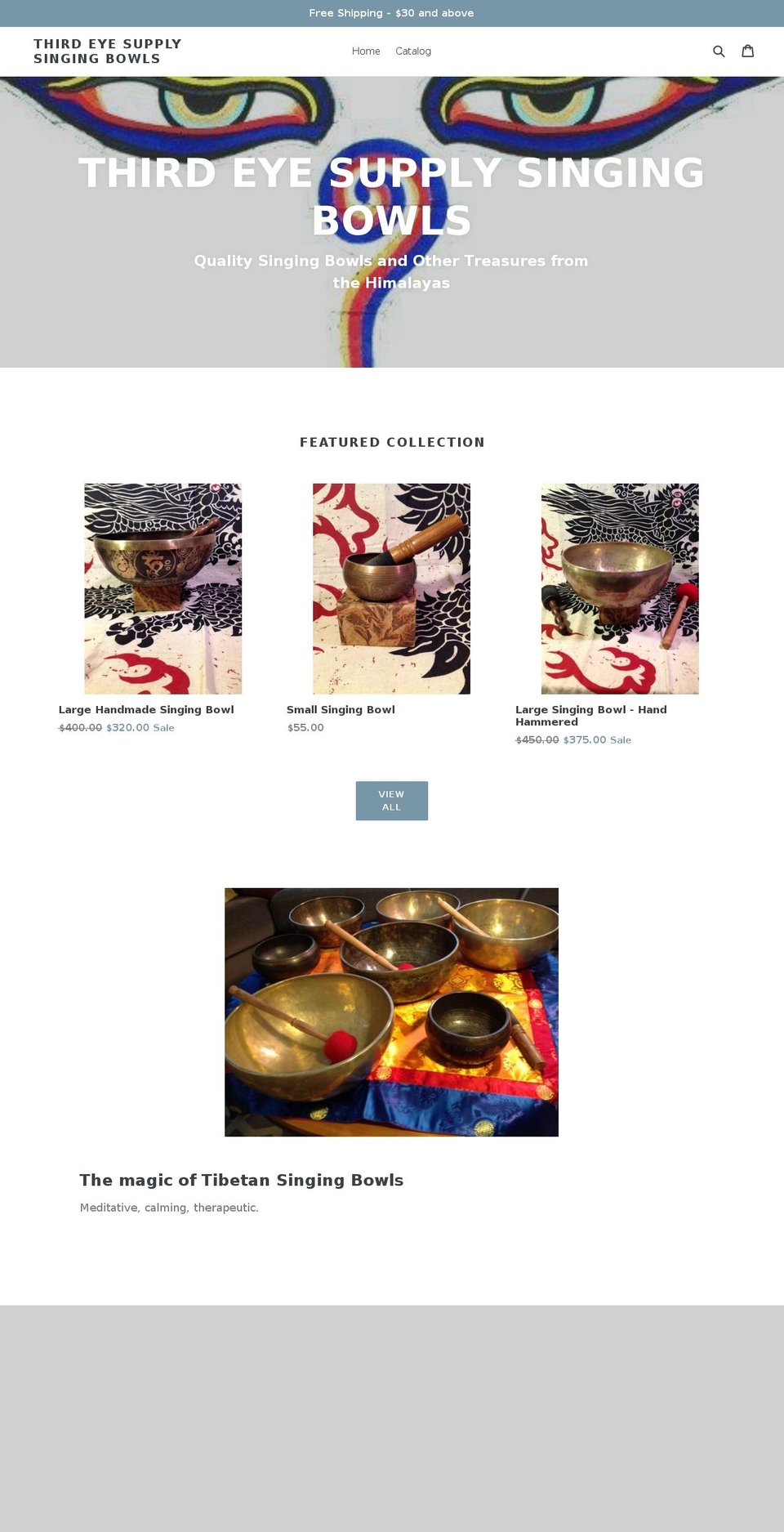 thirdeyesupplysingingbowls.com — Shopify storefront screenshot