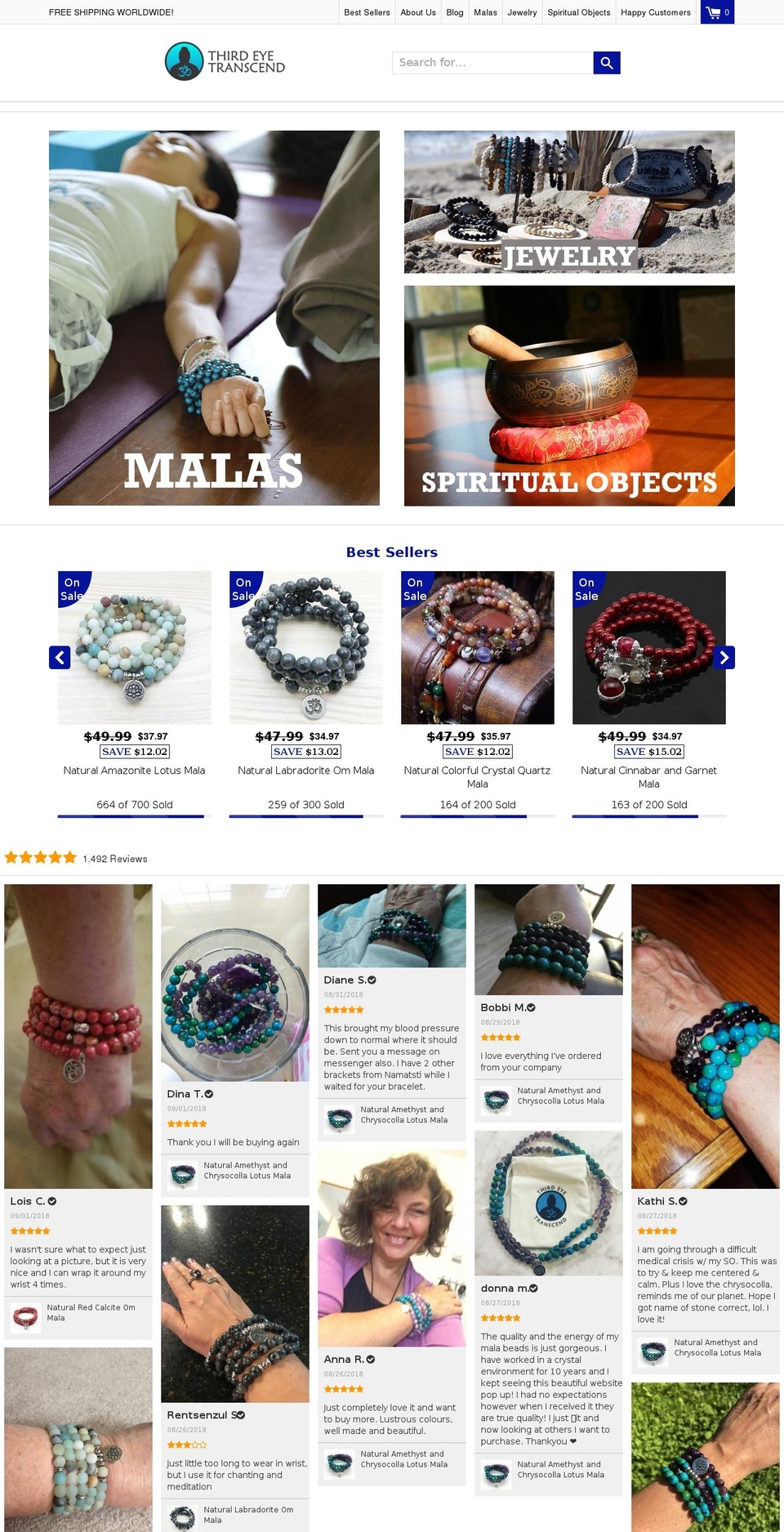 thirdeyetranscend.com — Shopify storefront screenshot