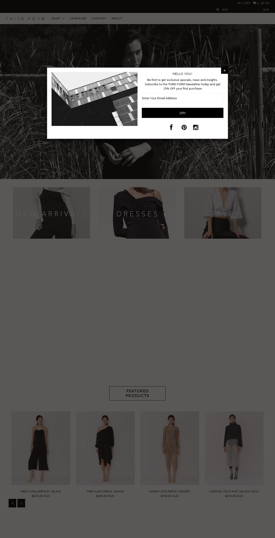 thirdform.com shopify website screenshot