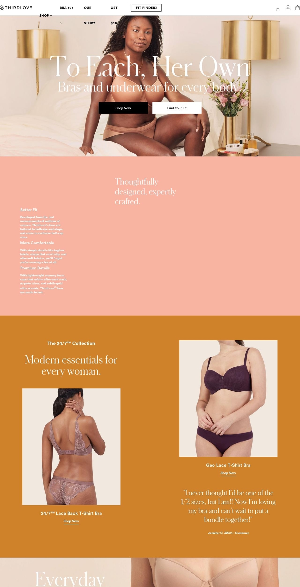 thirdlove.co shopify website screenshot