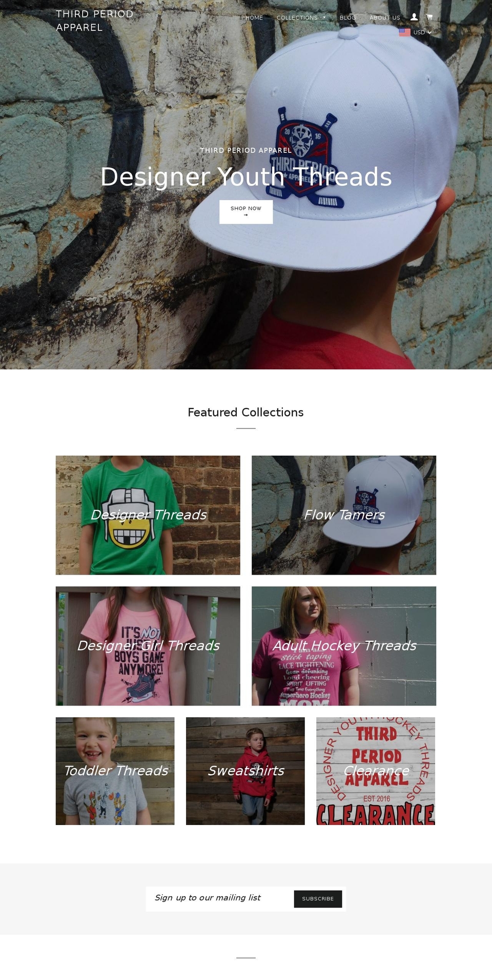 thirdperiodapparel.com shopify website screenshot