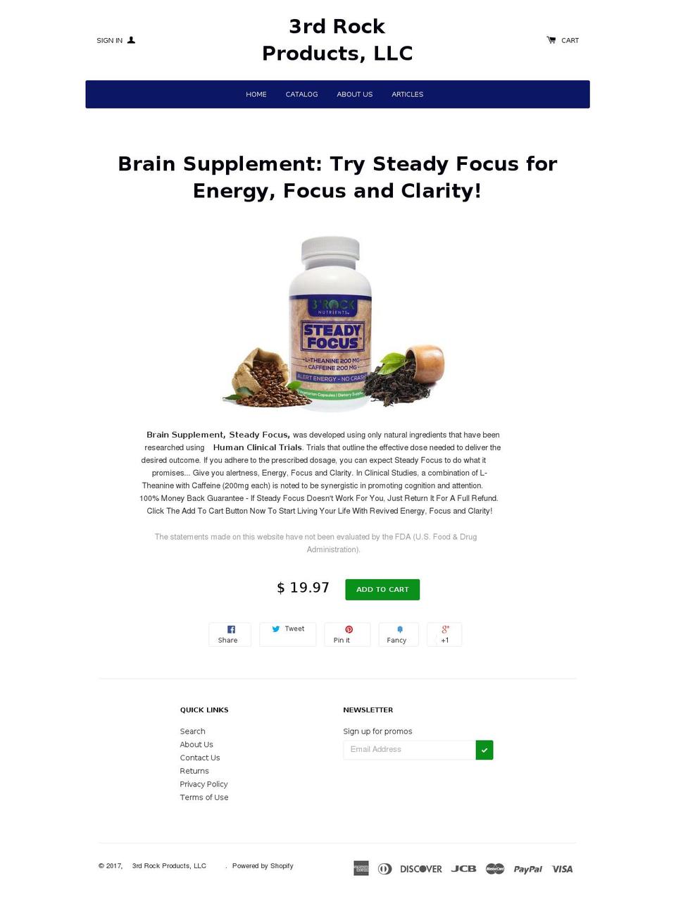 thirdrockproducts.com shopify website screenshot