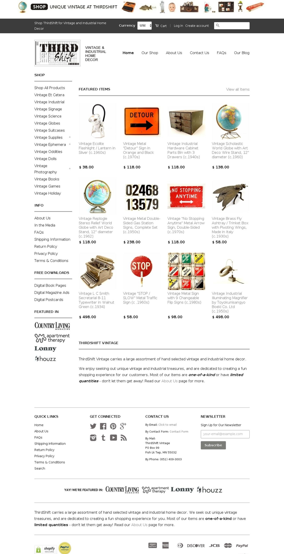 thirdshiftvintage.com shopify website screenshot