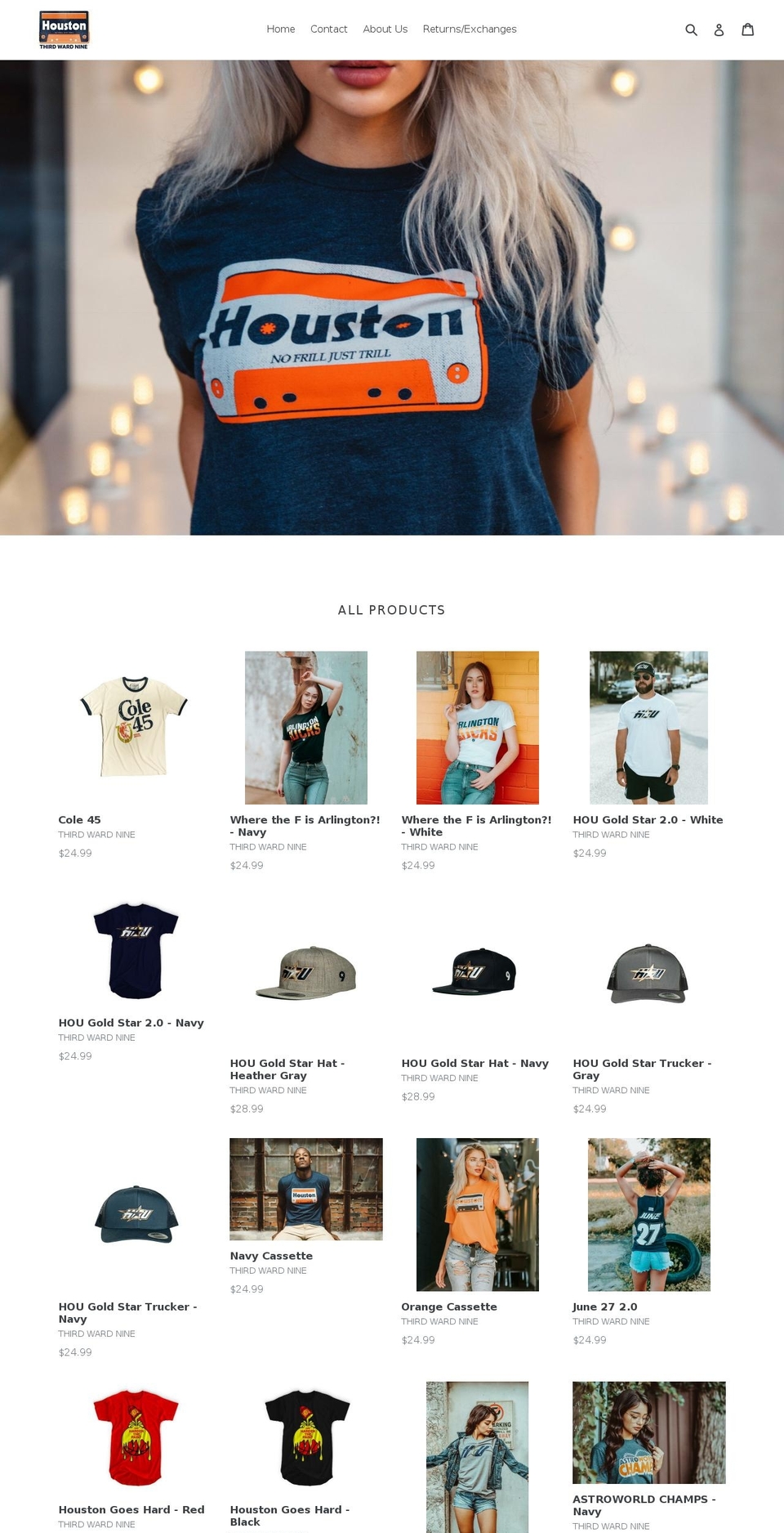 thirdwardnine.com shopify website screenshot