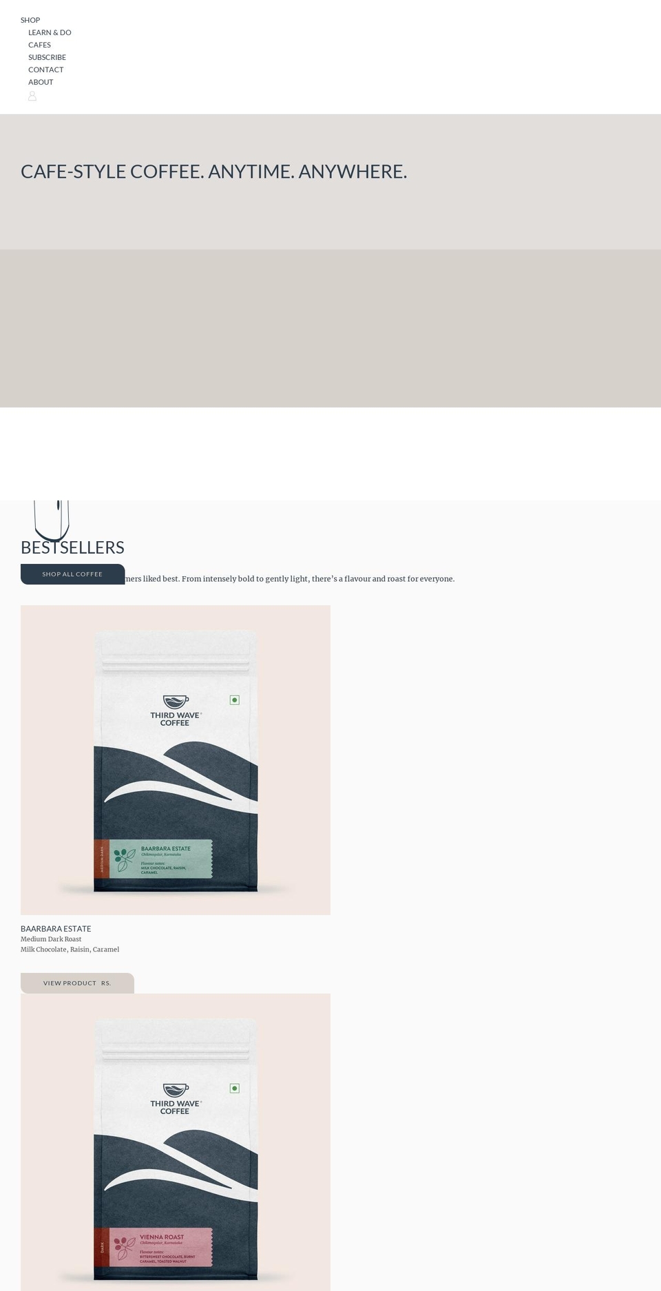 thirdwavecoffeeroasters.com shopify website screenshot