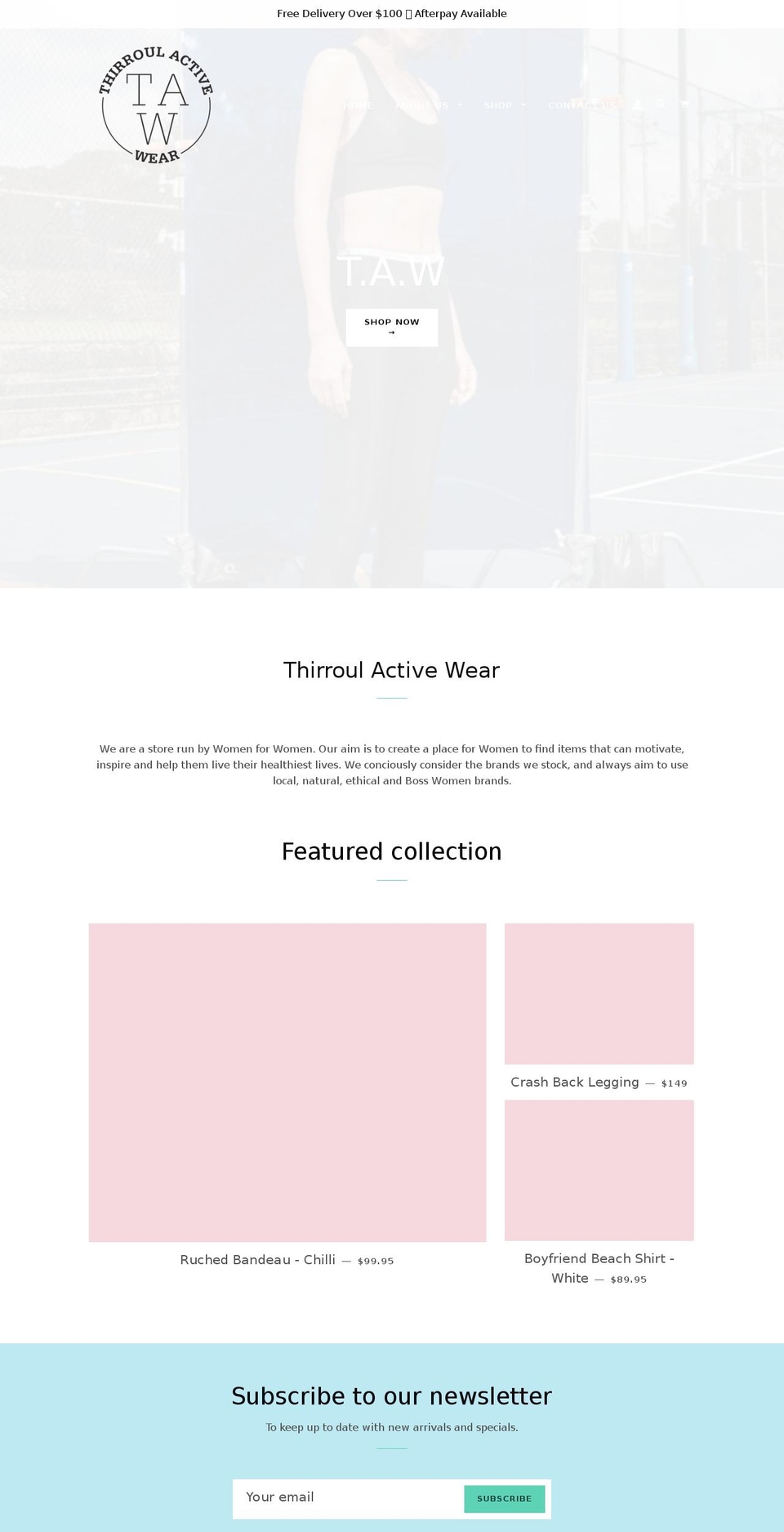 thirroulactivewear.com.au shopify website screenshot