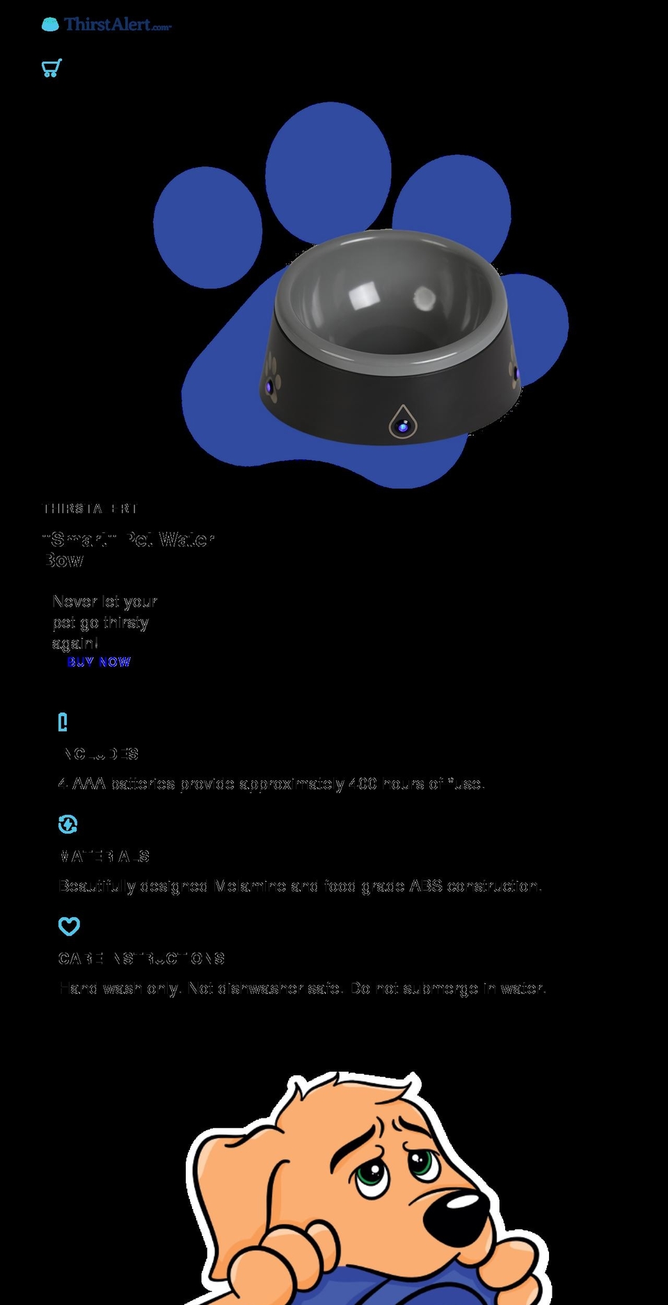 thirstalert.com shopify website screenshot
