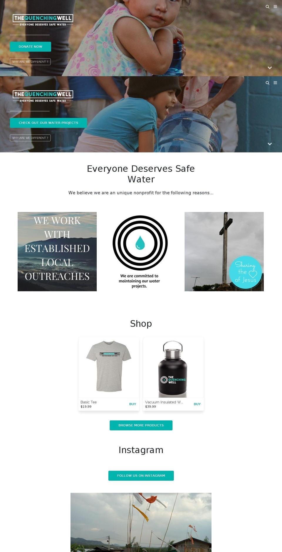 thirstcleanwater.com shopify website screenshot