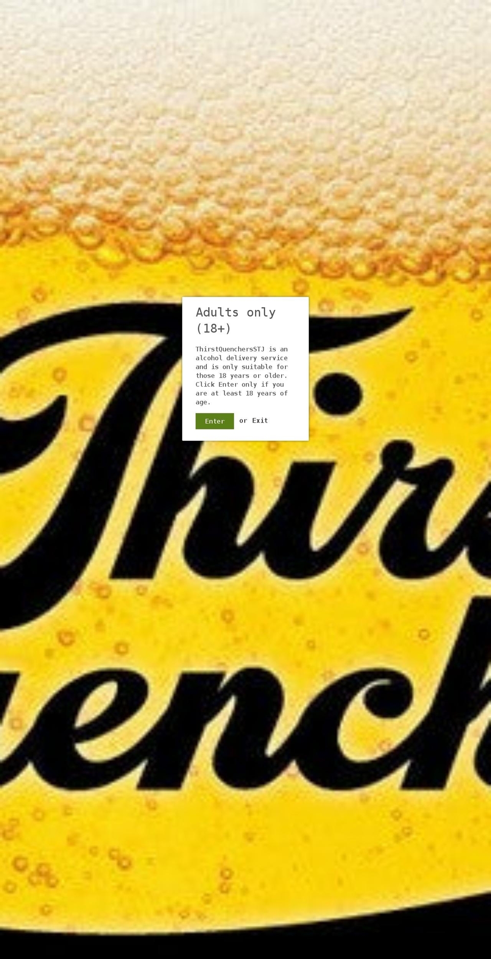 thirstquenchersstj.com shopify website screenshot