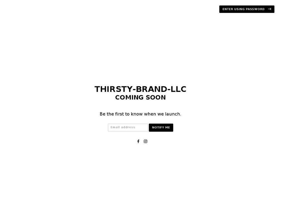 thirstybrand.com — Shopify storefront screenshot