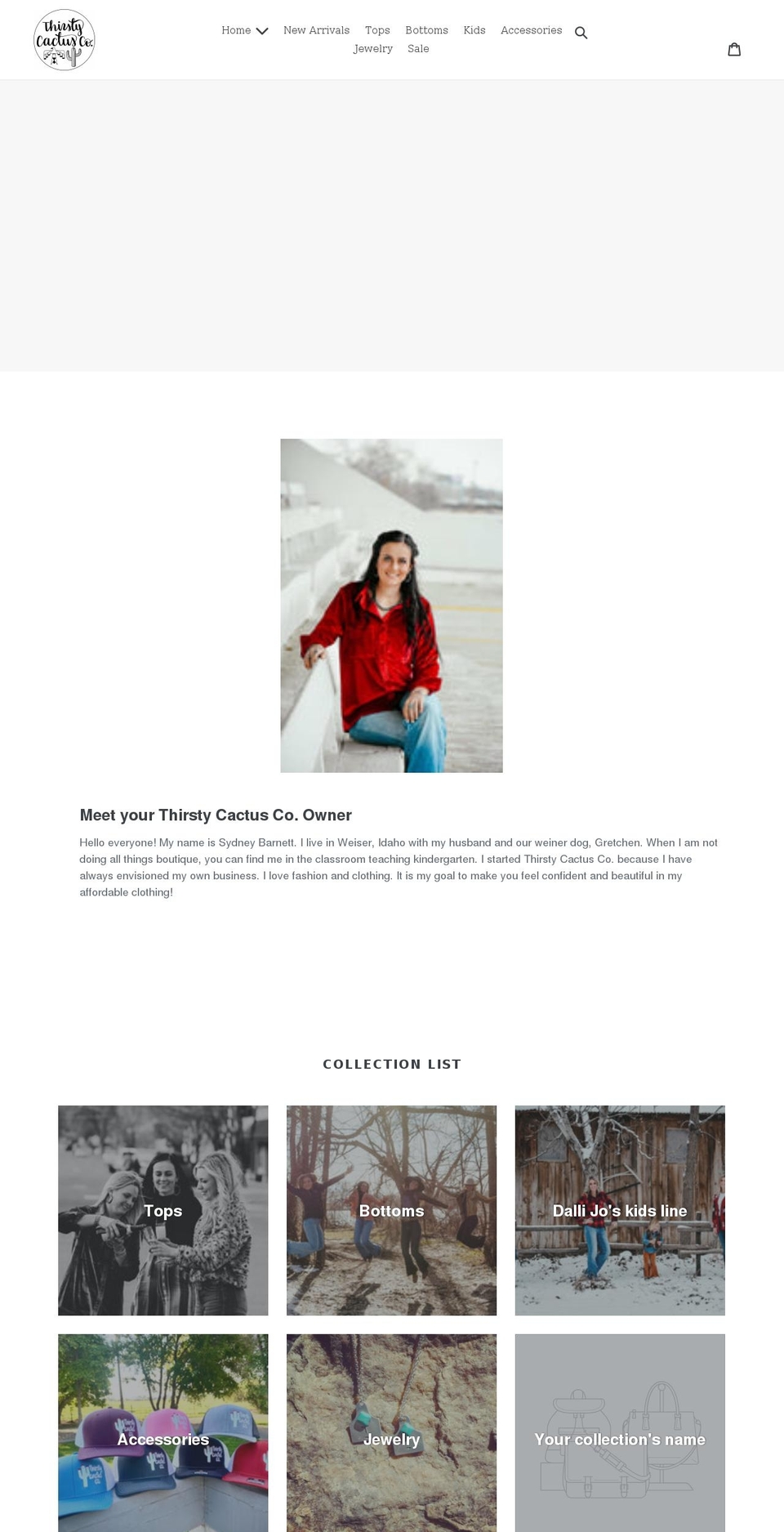 thirstycactusco.com shopify website screenshot