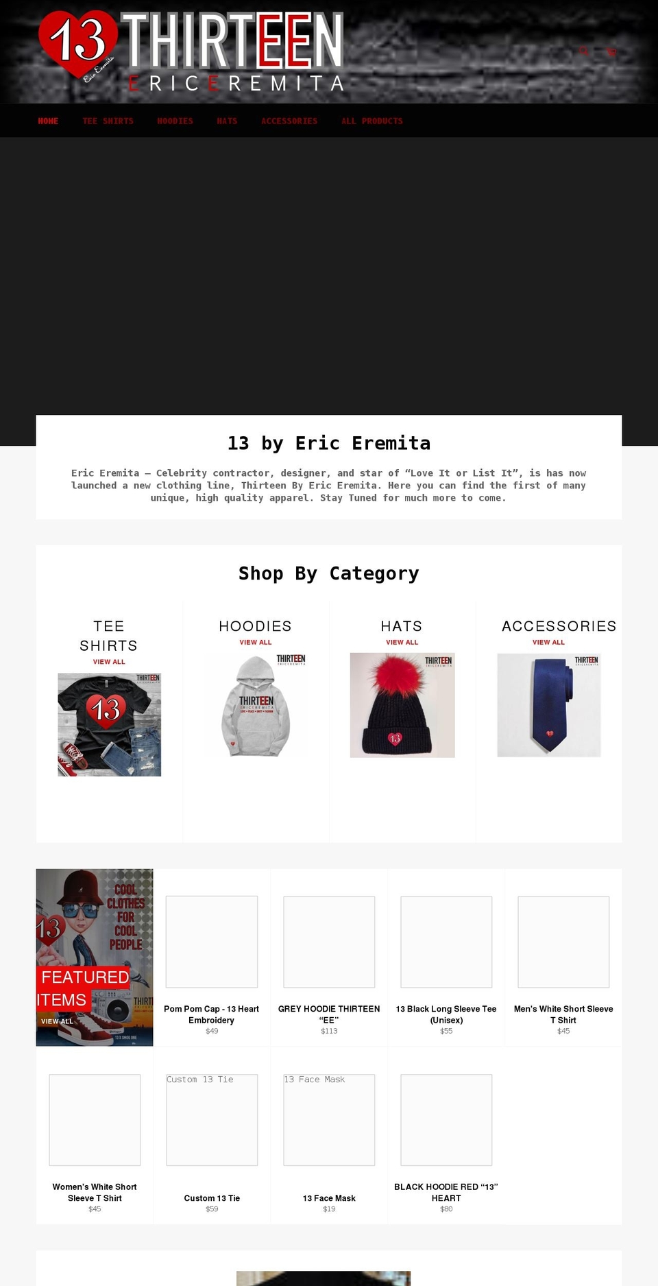 thirteenbyericeremita.com shopify website screenshot