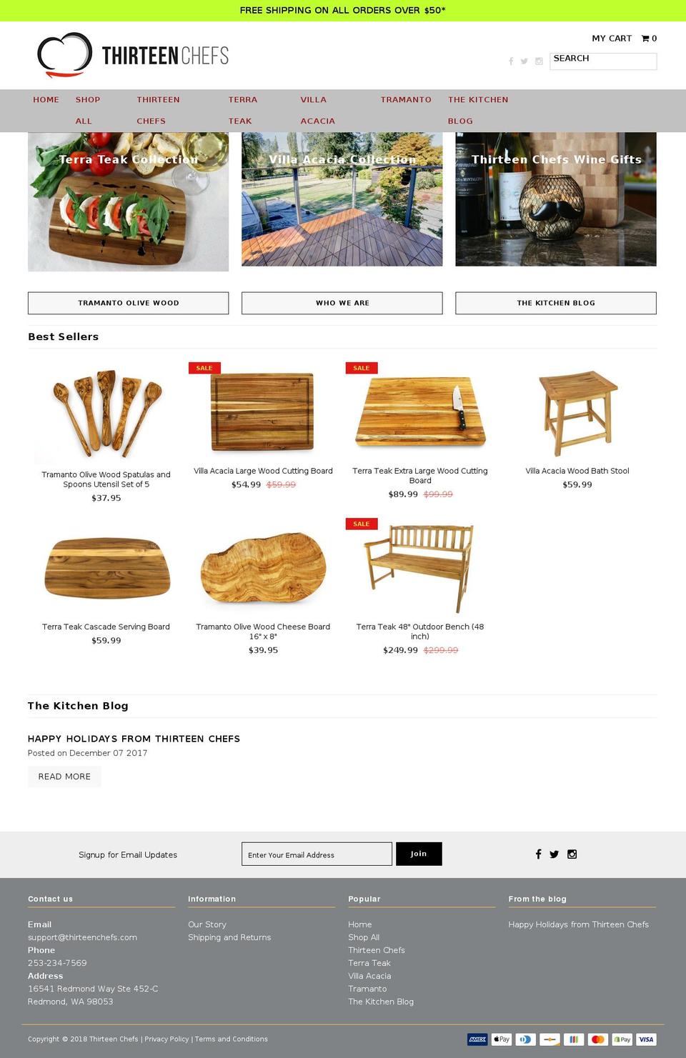 Fashiopolism Shopify theme site example thirteenchefs.com
