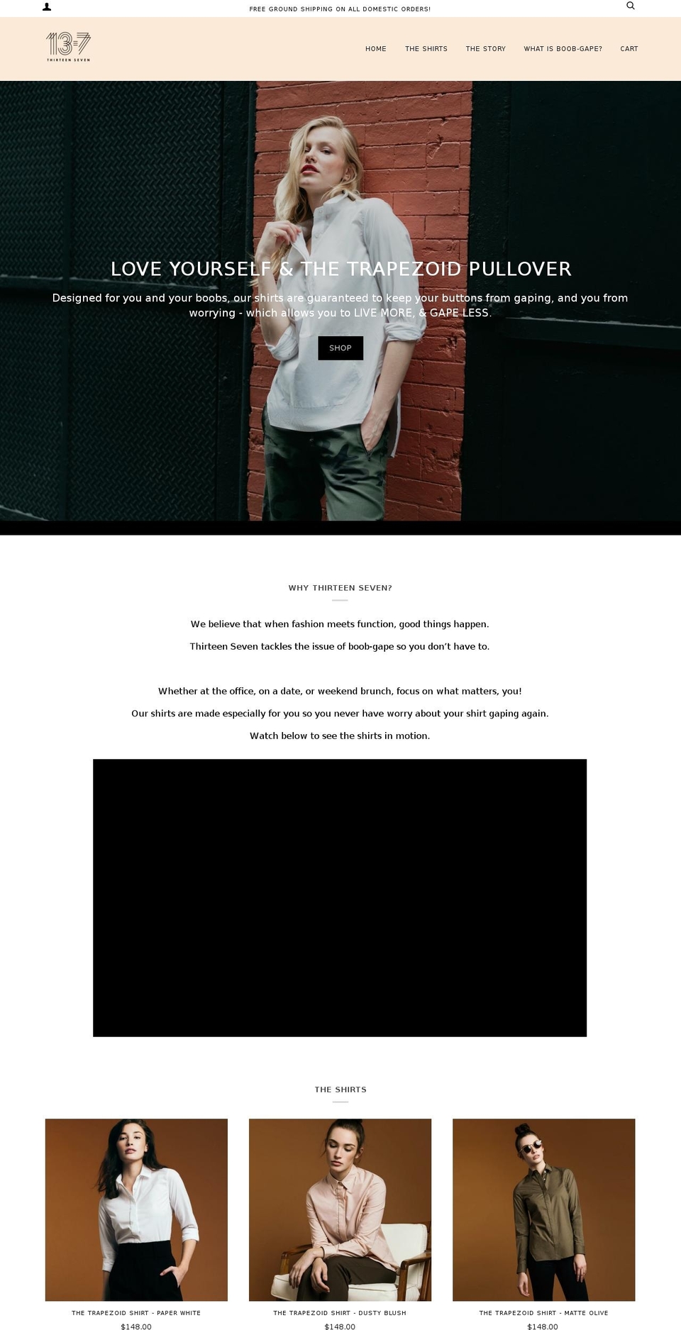 thirteensevenclothing.net shopify website screenshot